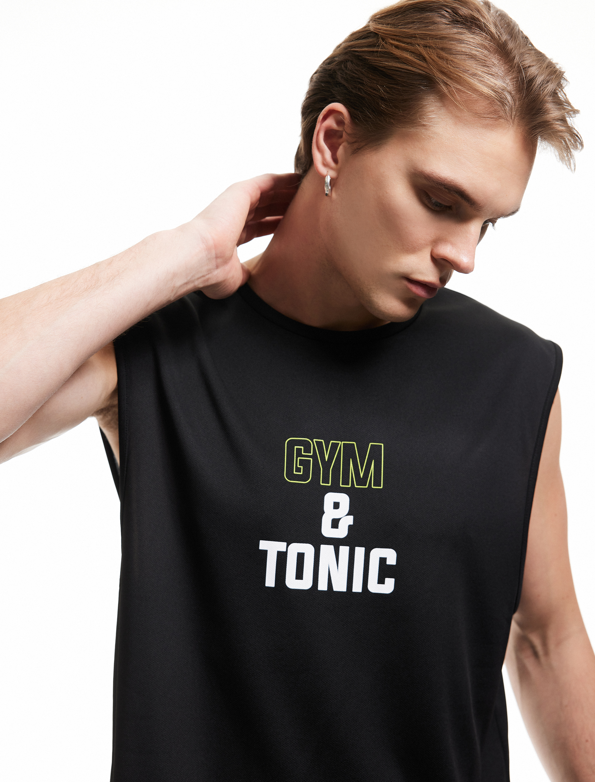   Baskılı Bisiklet Yaka Spor Kolsuz Tişört