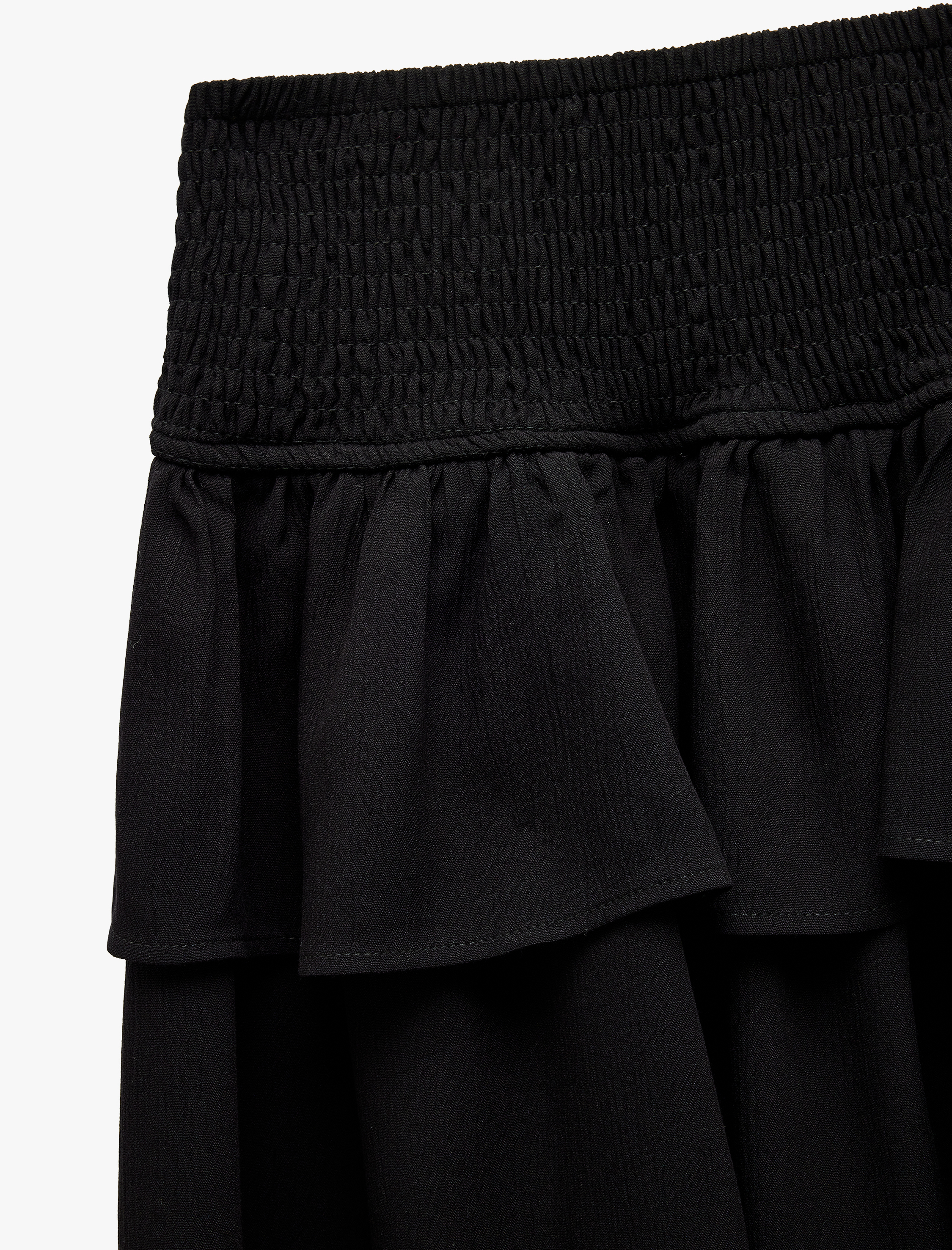   Katlı Volanlı Gipeli Viskon Mini Etek