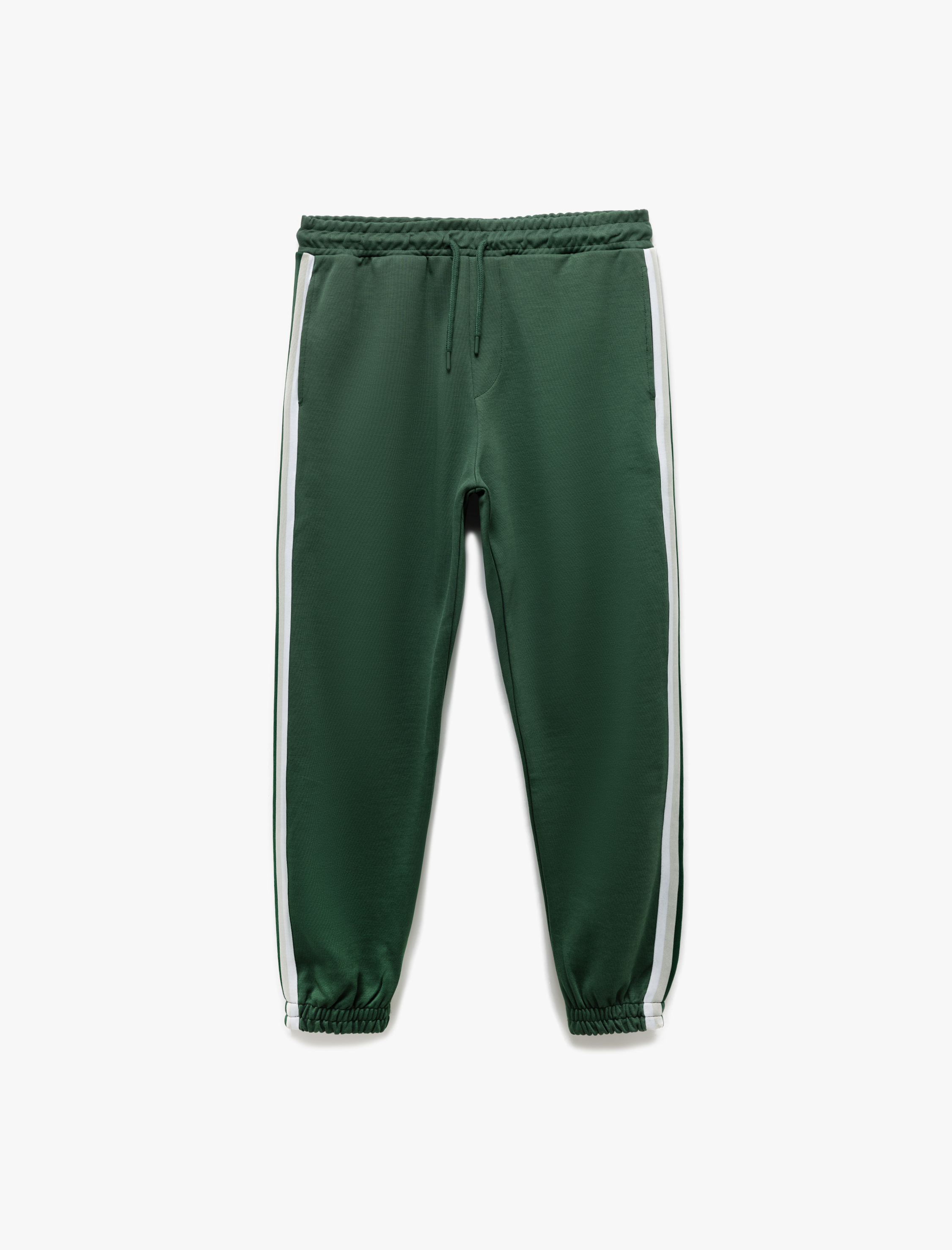   Şerit Detaylı Pamuk Karışımlı Beli Bağcıklı Jogger Eşofman Altı