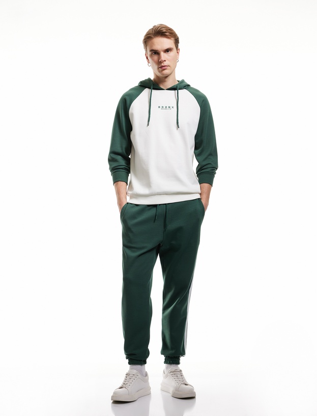Şerit Detaylı Pamuk Karışımlı Beli Bağcıklı Jogger Eşofman Altı_0