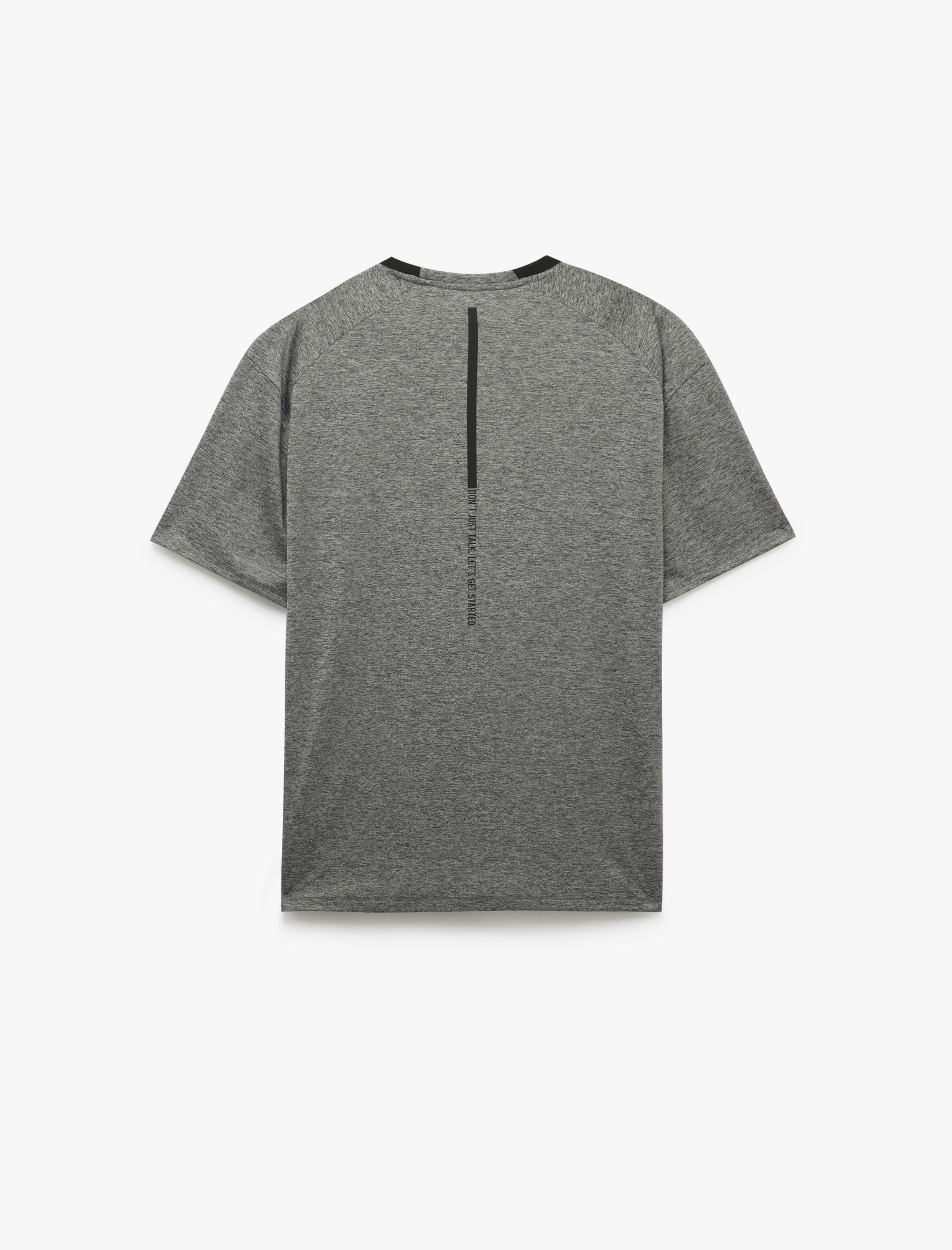   Kısa Kollu Arkası Baskılı Bisiklet Yaka Spor Tişört