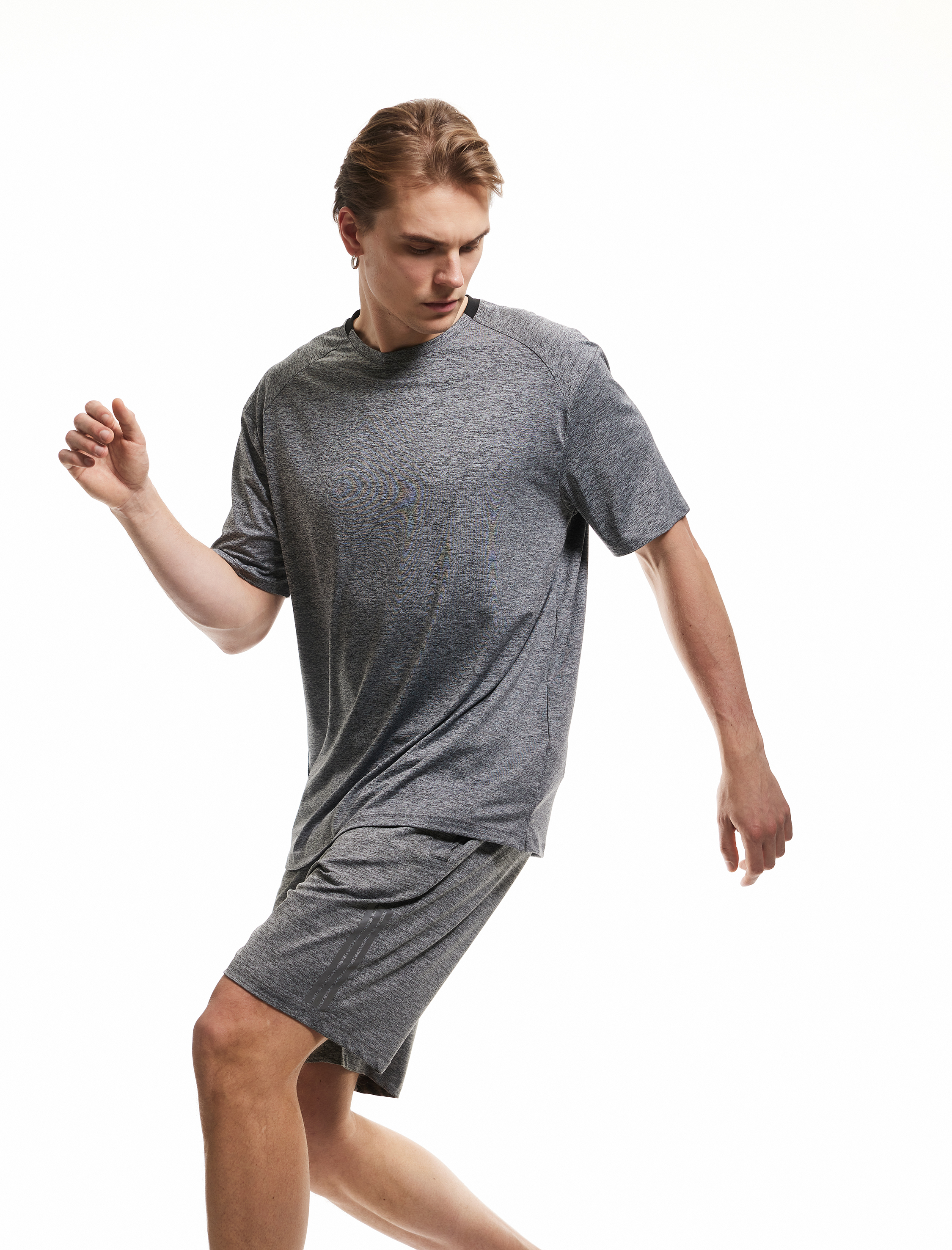   Kısa Kollu Arkası Baskılı Bisiklet Yaka Spor Tişört