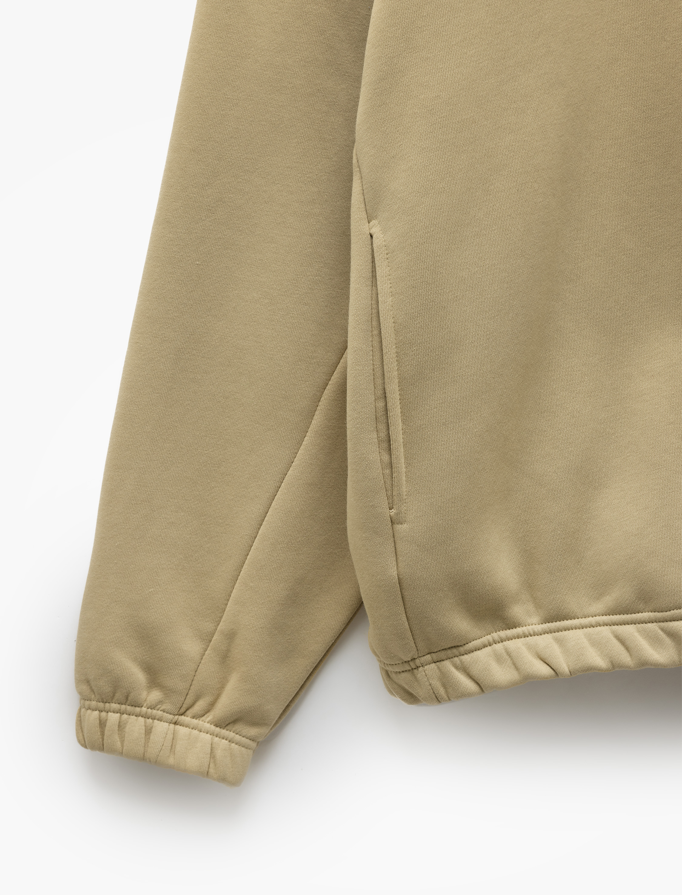   İşlemeli Cep Detaylı Şardonlu Dik Yaka Yarım Fermuarlı Oversize Sweatshirt