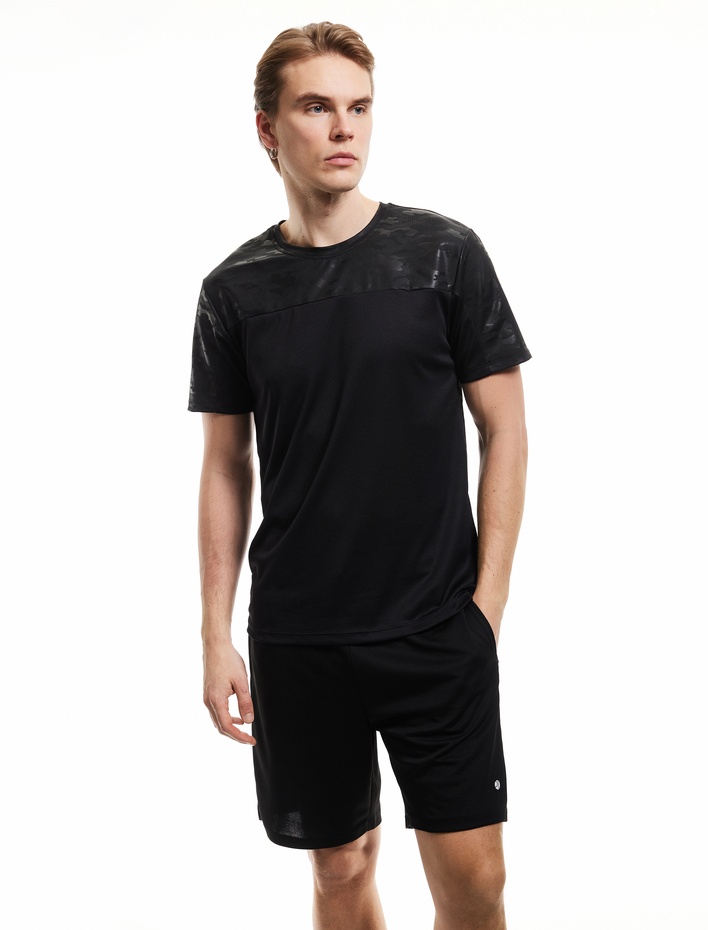  Kısa Kollu Bisiklet Yaka Oversize Spor Tişört