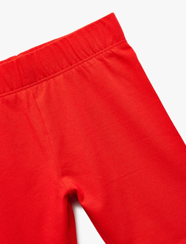 Pamuklu Beli Lastikli Basic Kısa Tayt_2