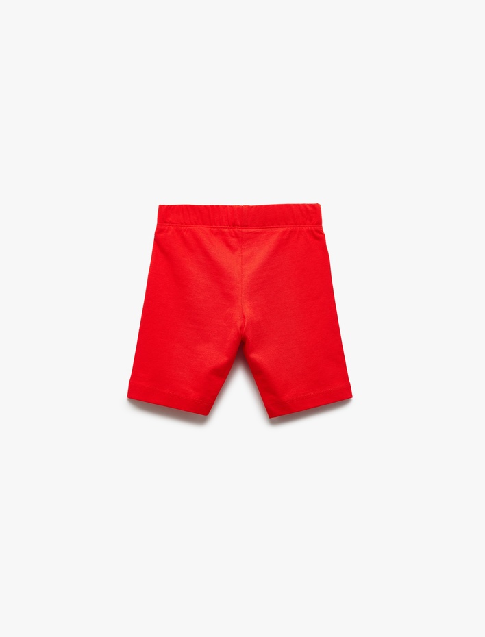 Kız Çocuk Pamuklu Beli Lastikli Basic Kısa Tayt