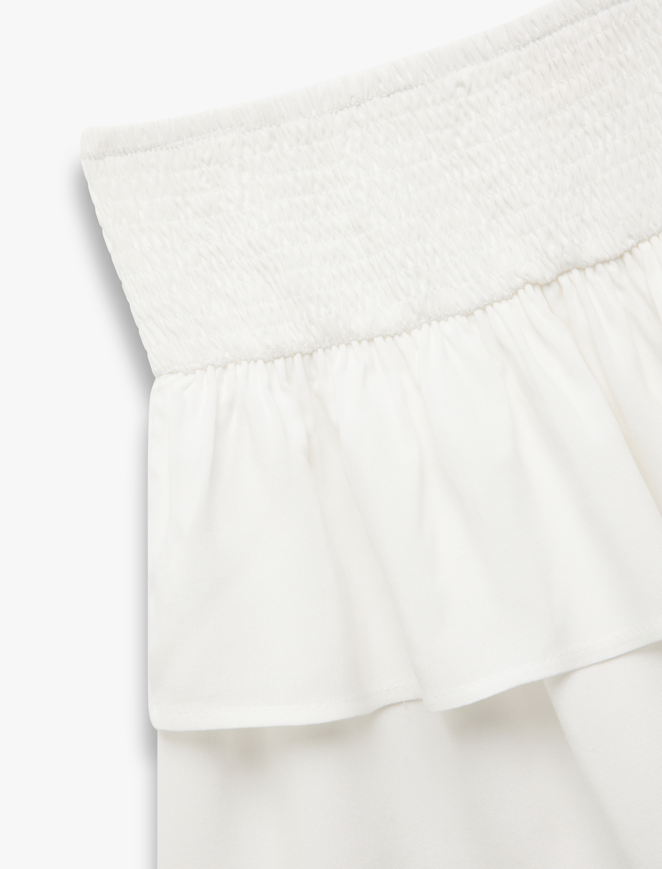 Kız Çocuk Kat Detaylı Beli Lastikli Keten Karışımlı Viskon Etek