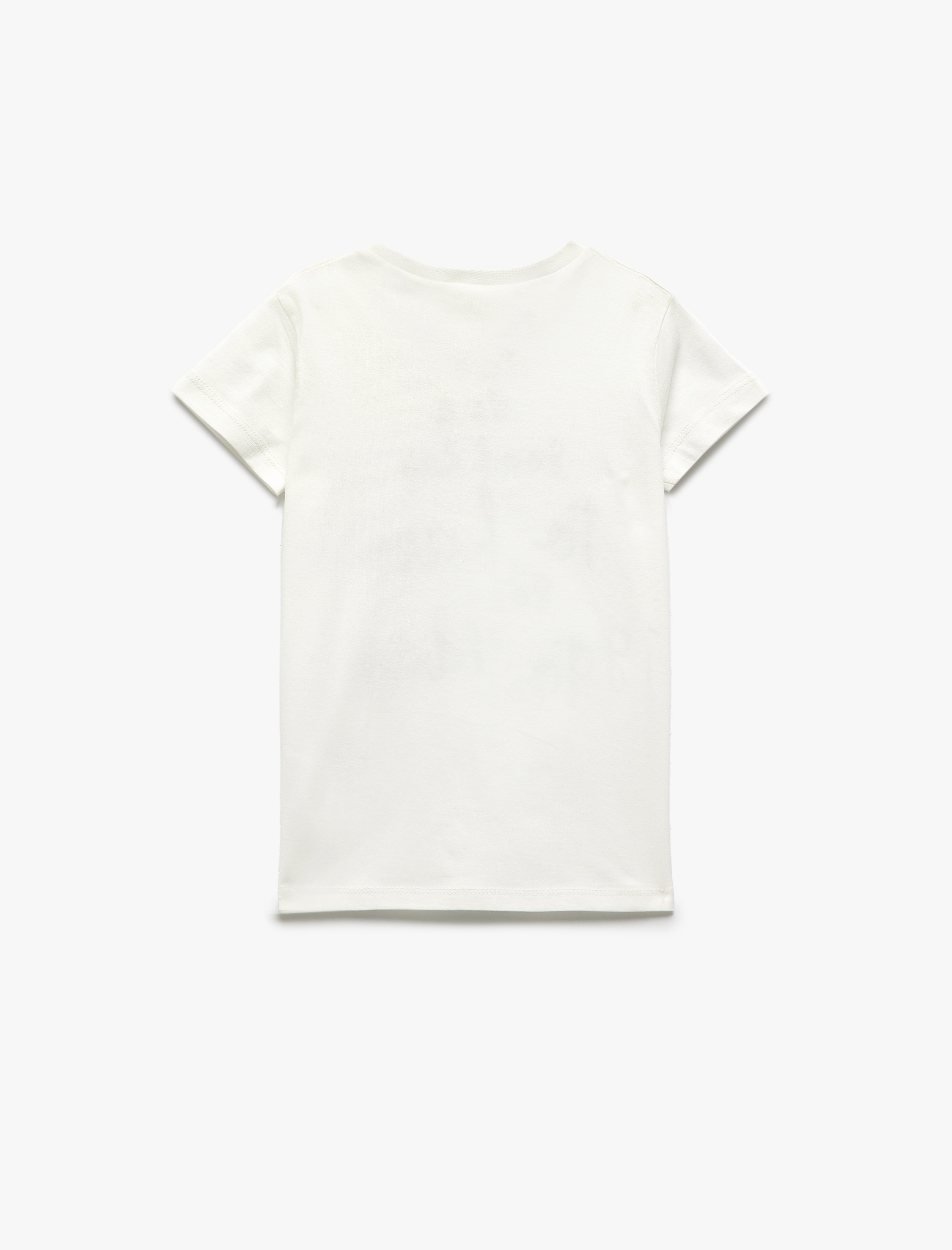  Kız Çocuk Baskılı Bisiklet Yaka Pamuklu Kısa Kollu Tişört