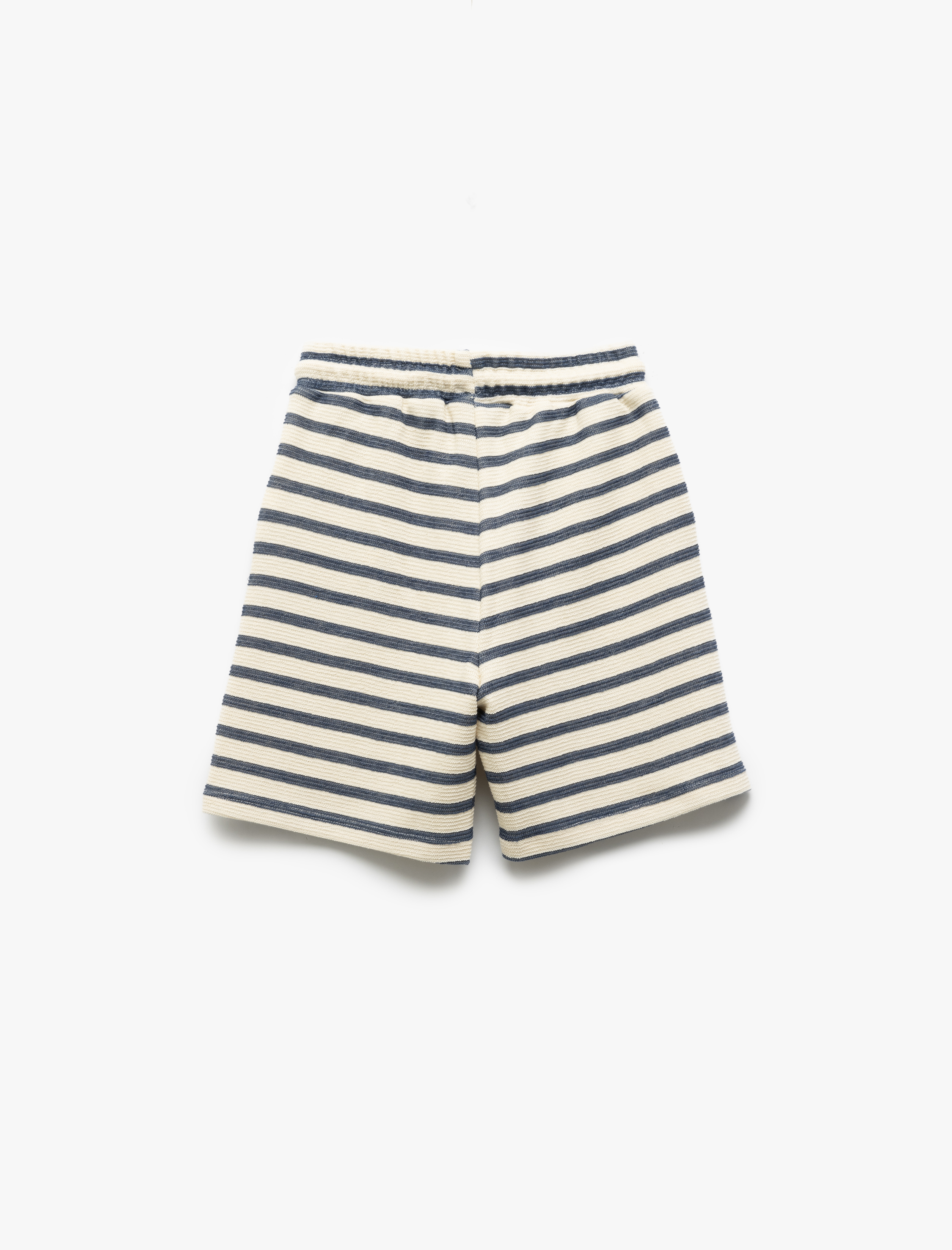  Erkek Çocuk Pamuklu Cepli Beli Bağlamalı Çizgili Şort