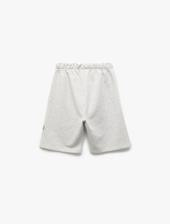 Erkek Çocuk Baskı Detaylı Beli Lastikli Bermuda Şort