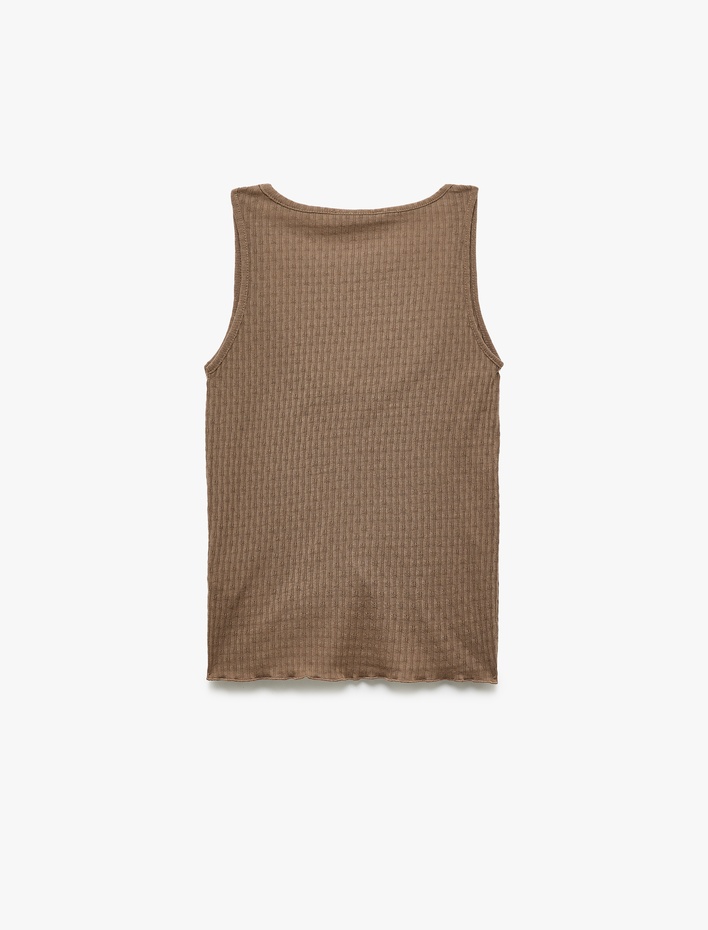  Kolsuz Dokulu Krep Kumaş Derin U Yaka Pijama Üstü