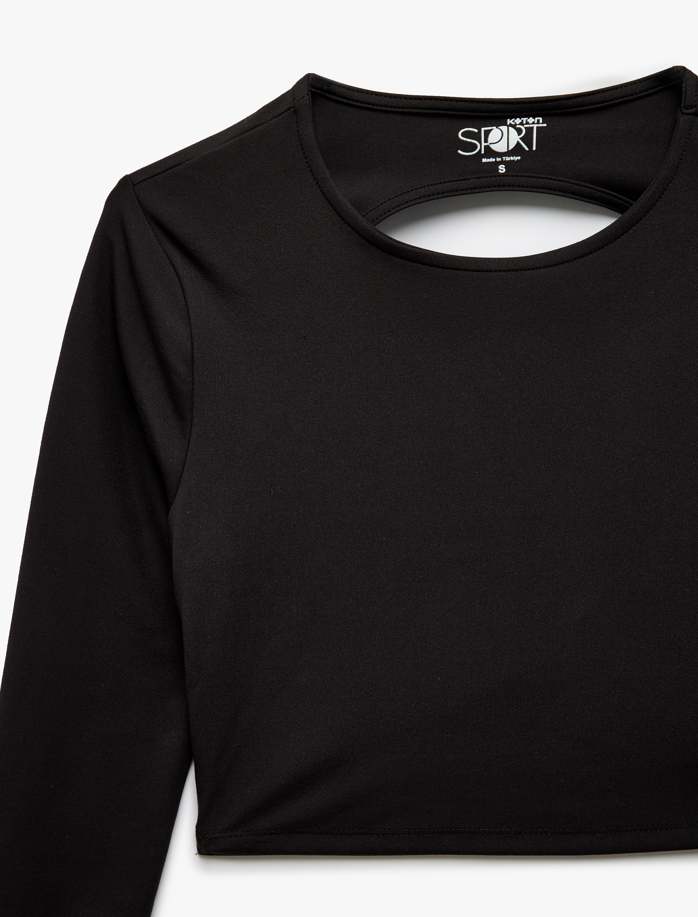   Sırtı Pencere Detaylı Uzun Kollu Slim Fit Crop Spor Tişört
