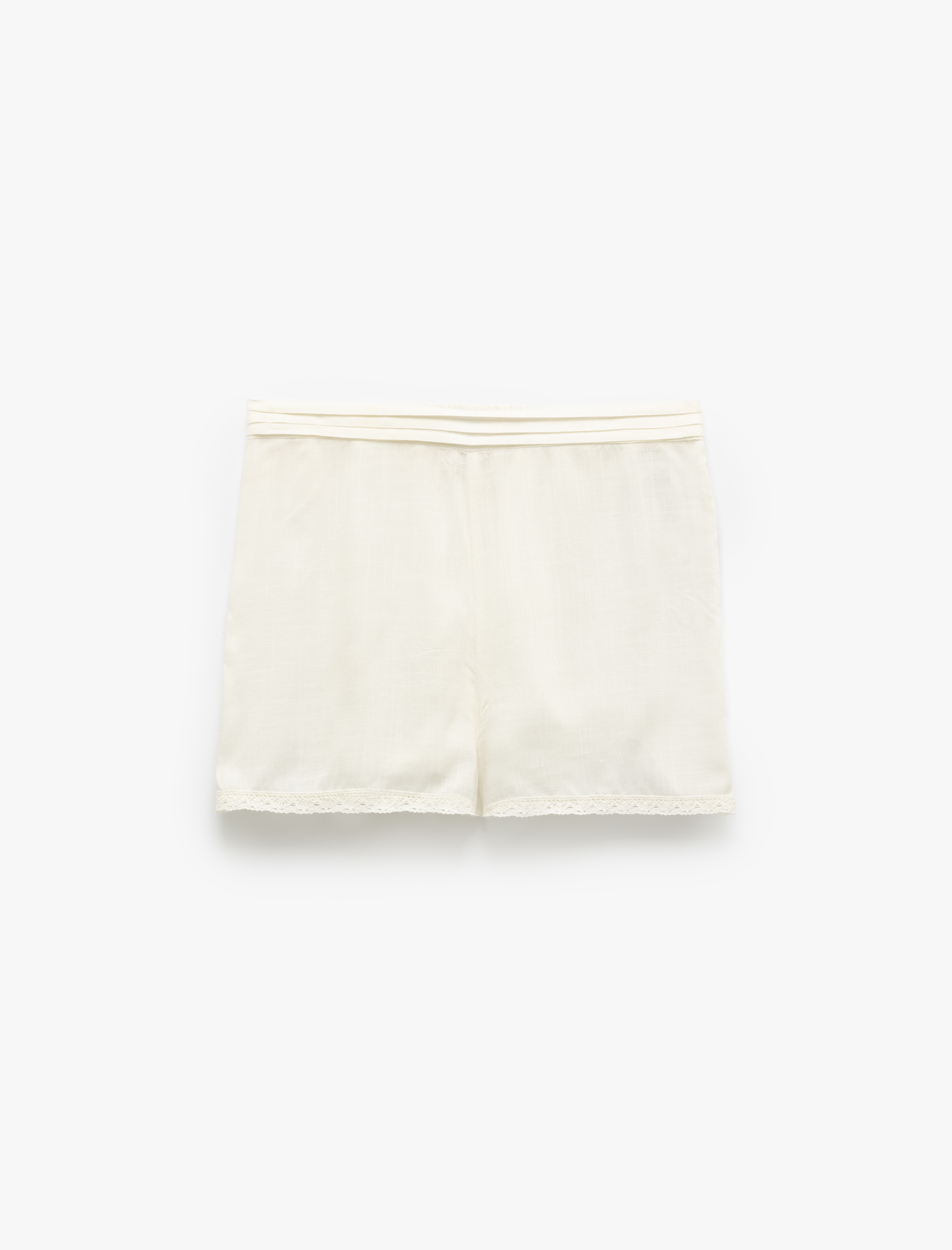   Viskon Kumaş Dantel Detaylı Mini Şort Pijama Altı