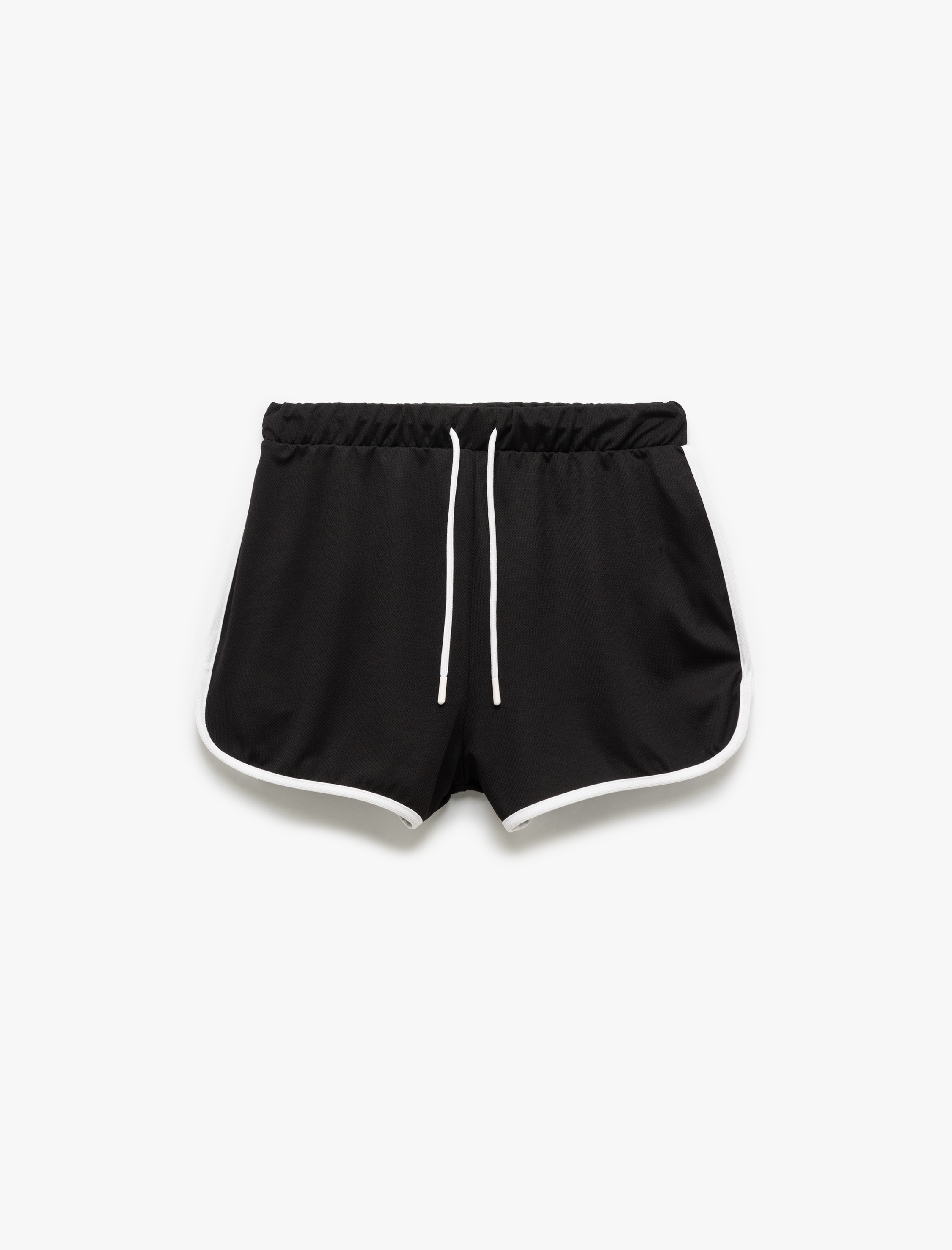   Normal Bel Biyeli Bağcıklı Rahat Kesim Mini Şort