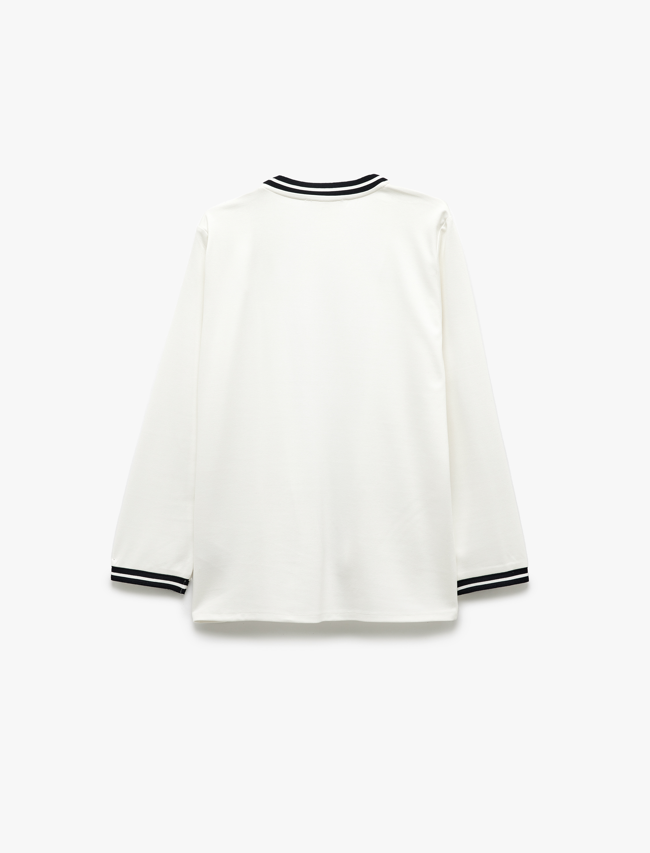   Viskon Karışımlı Uzun Kollu Çizgili Cep Detaylı Hırka