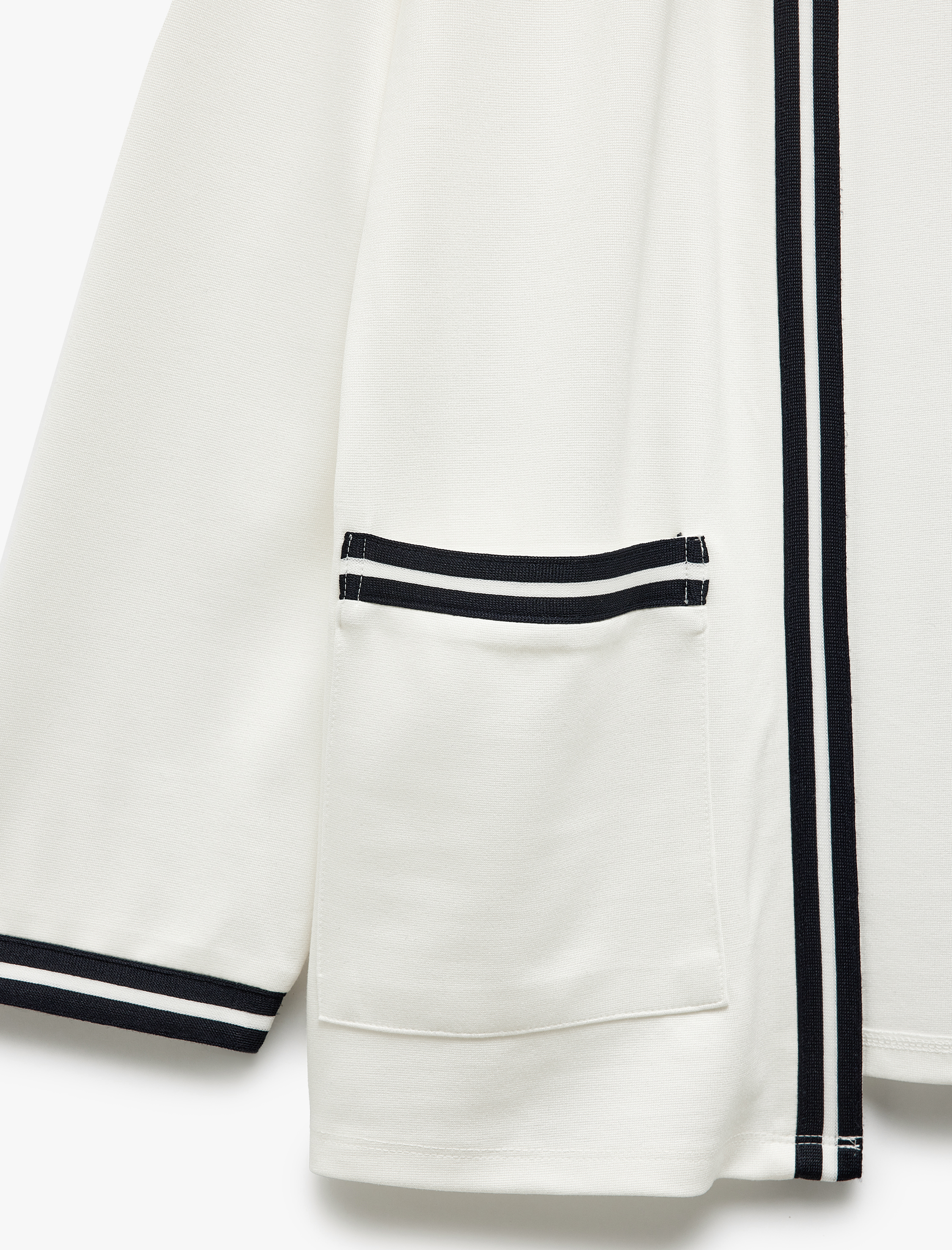   Viskon Karışımlı Uzun Kollu Çizgili Cep Detaylı Hırka