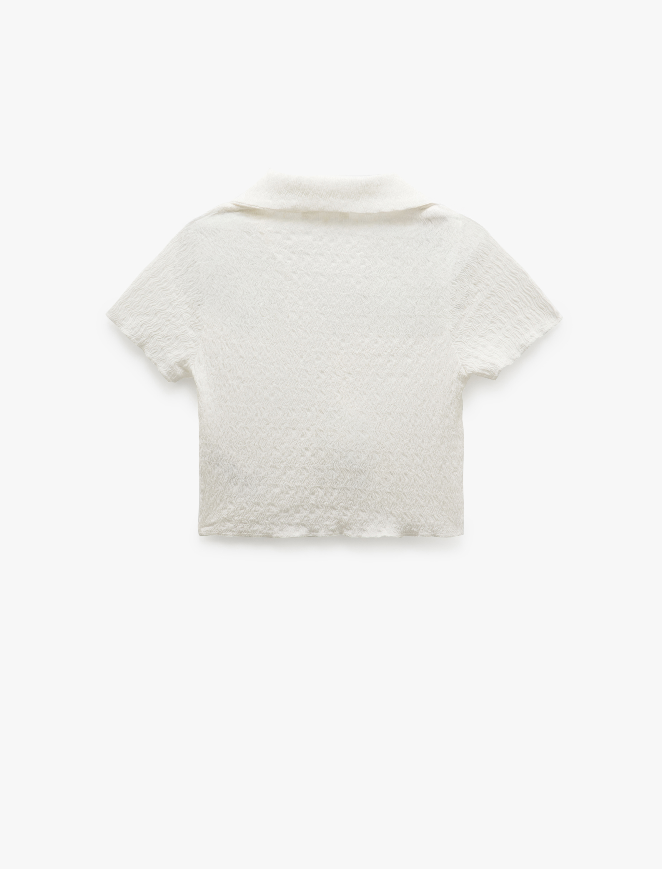   Bağlama Detaylı V Yaka Kısa Kollu Bürümcük Crop Tişört Bürümcük