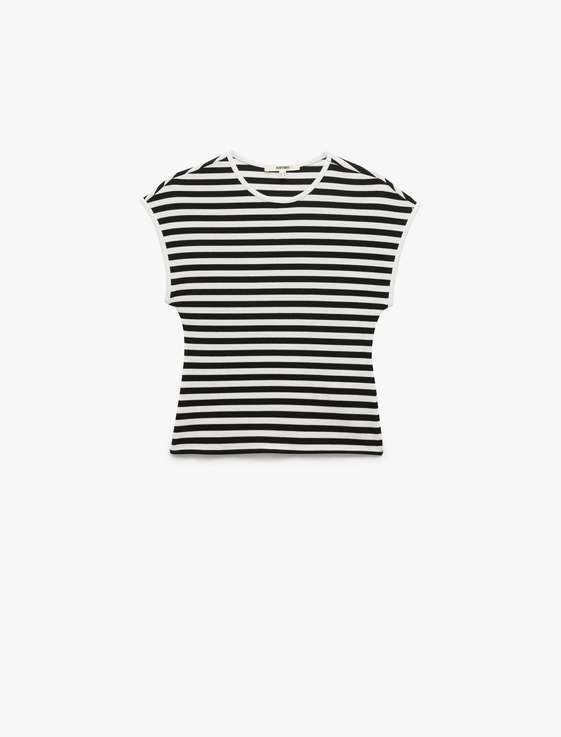   Bisiklet Yaka Çizgili Kolsuz Tişört