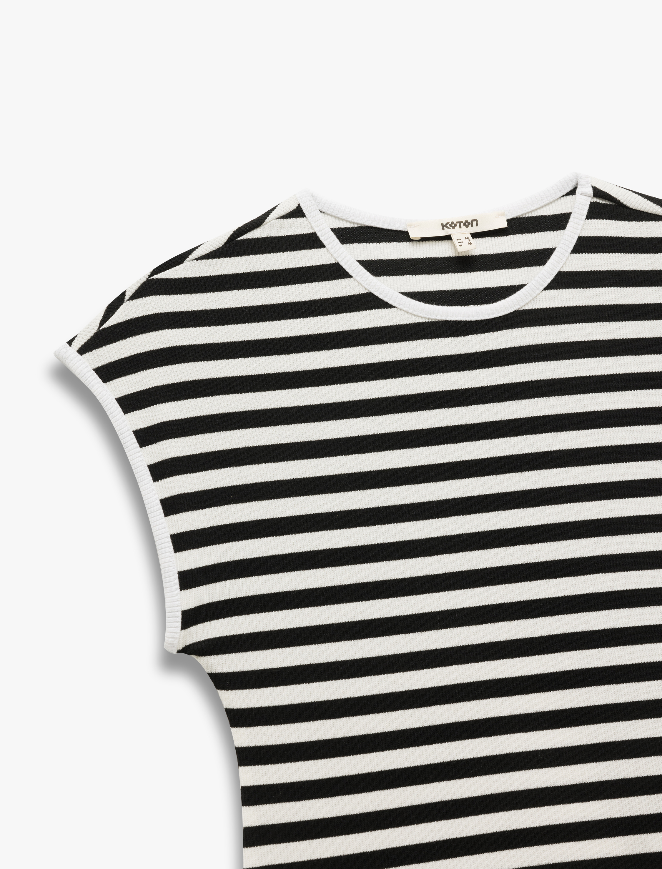   Bisiklet Yaka Çizgili Kolsuz Tişört