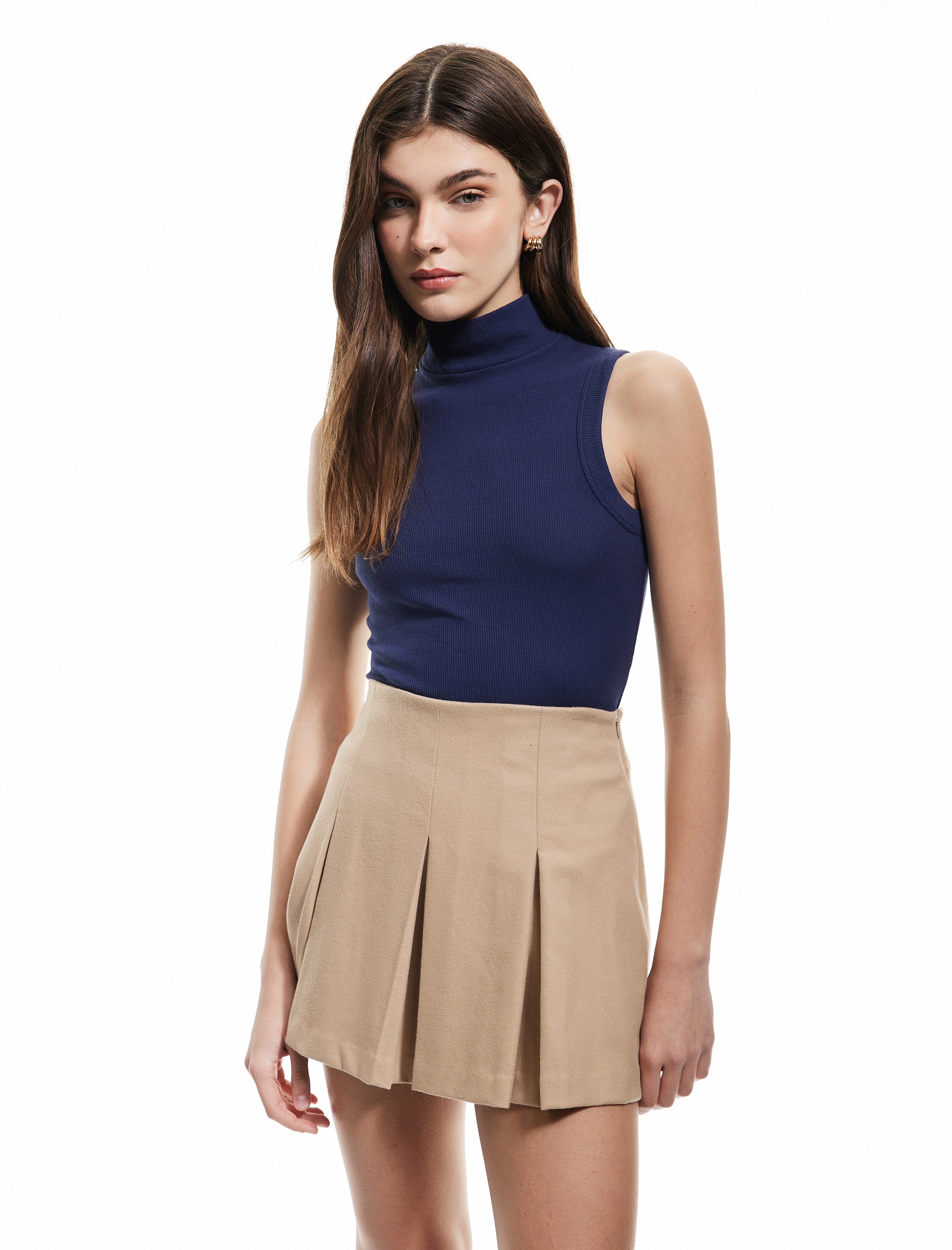   Pamuklu Slim Fit Dik Yaka Kolsuz Atlet