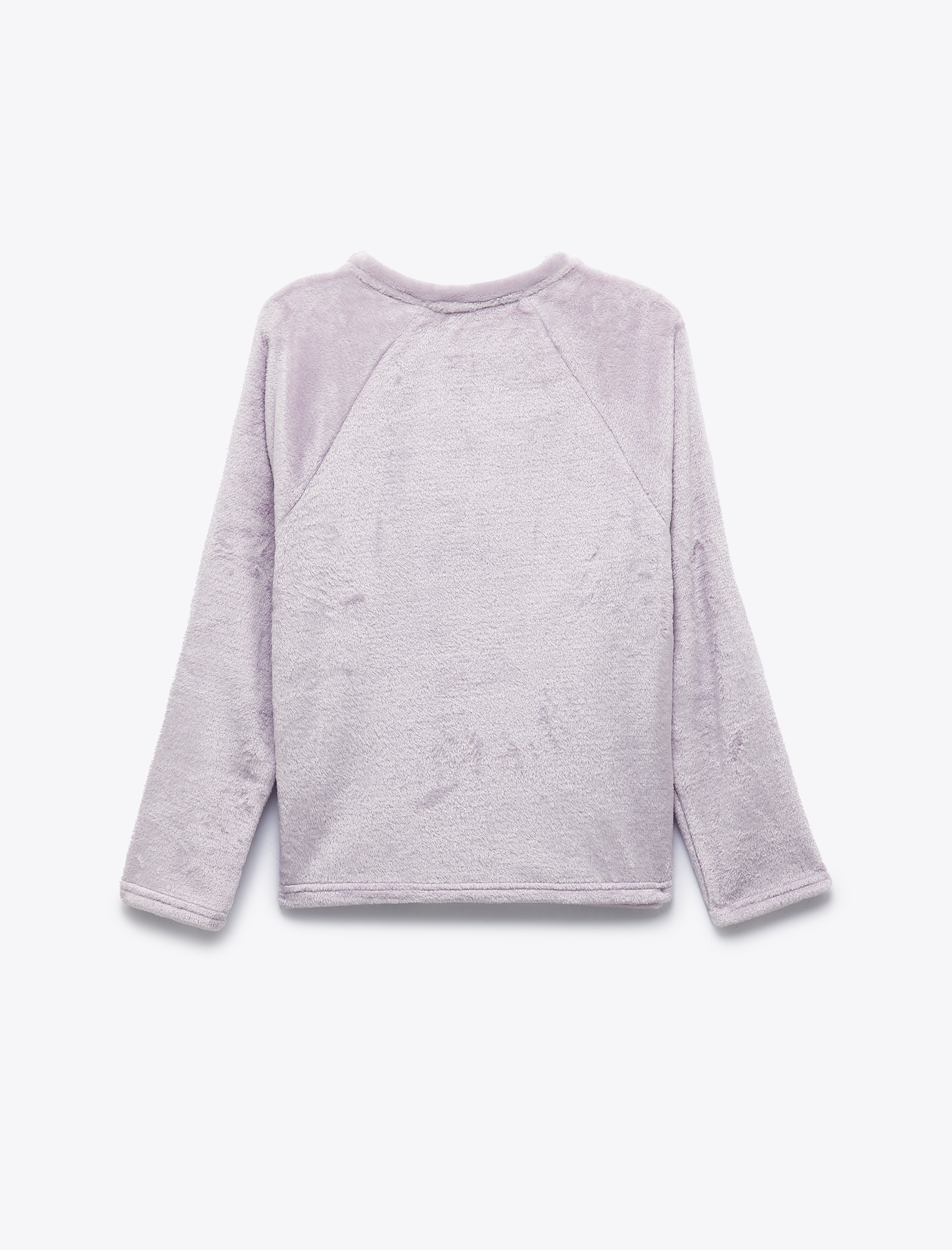   Rahat Kalıp Ayıcık Aplike Detaylı Uzun Kollu Peluş Polar Pijama Takımı