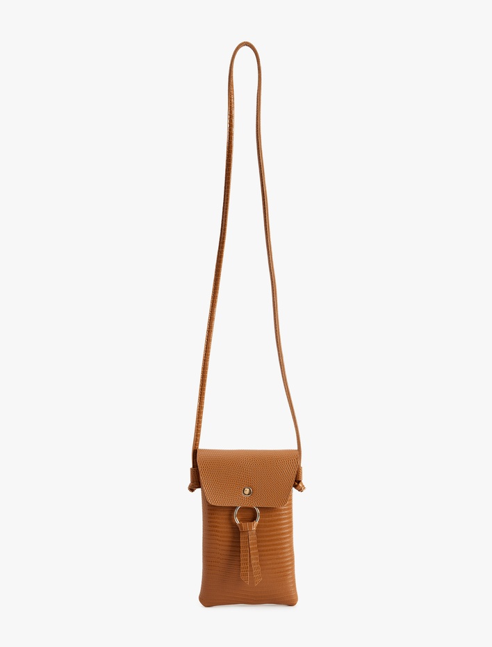 Kadın Suni Deri Askılı Püsküllü Telefon Çantası