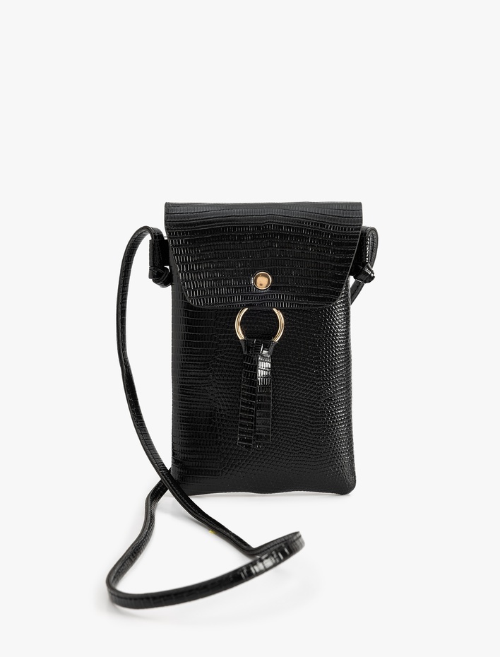 Kadın Suni Deri Askılı Püsküllü Telefon Çantası