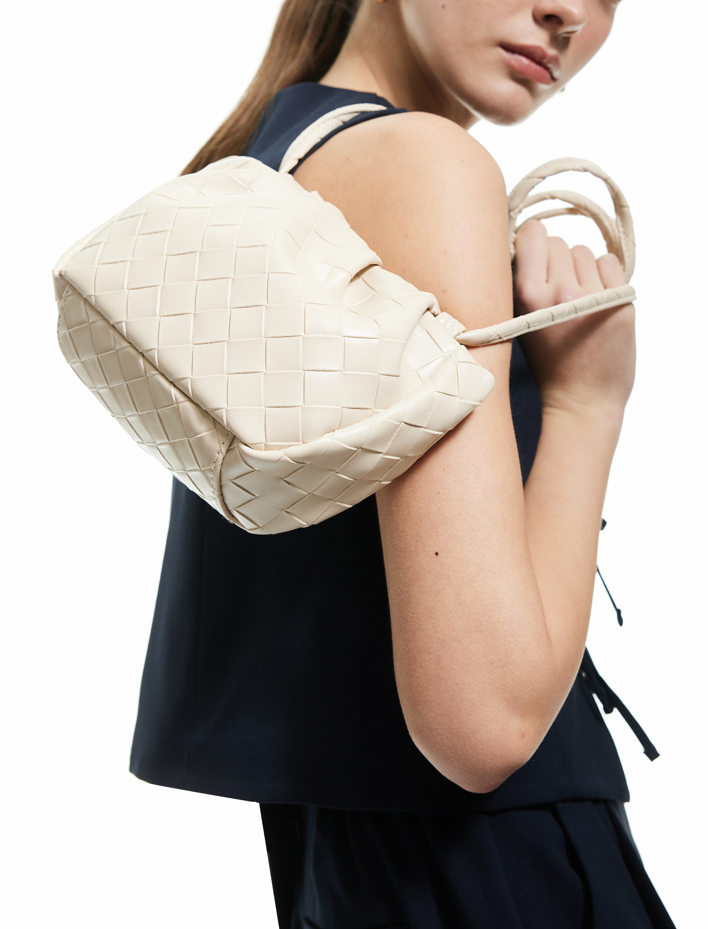  Kadın Suni Deri Büzgülü Askılı Çapraz Çanta