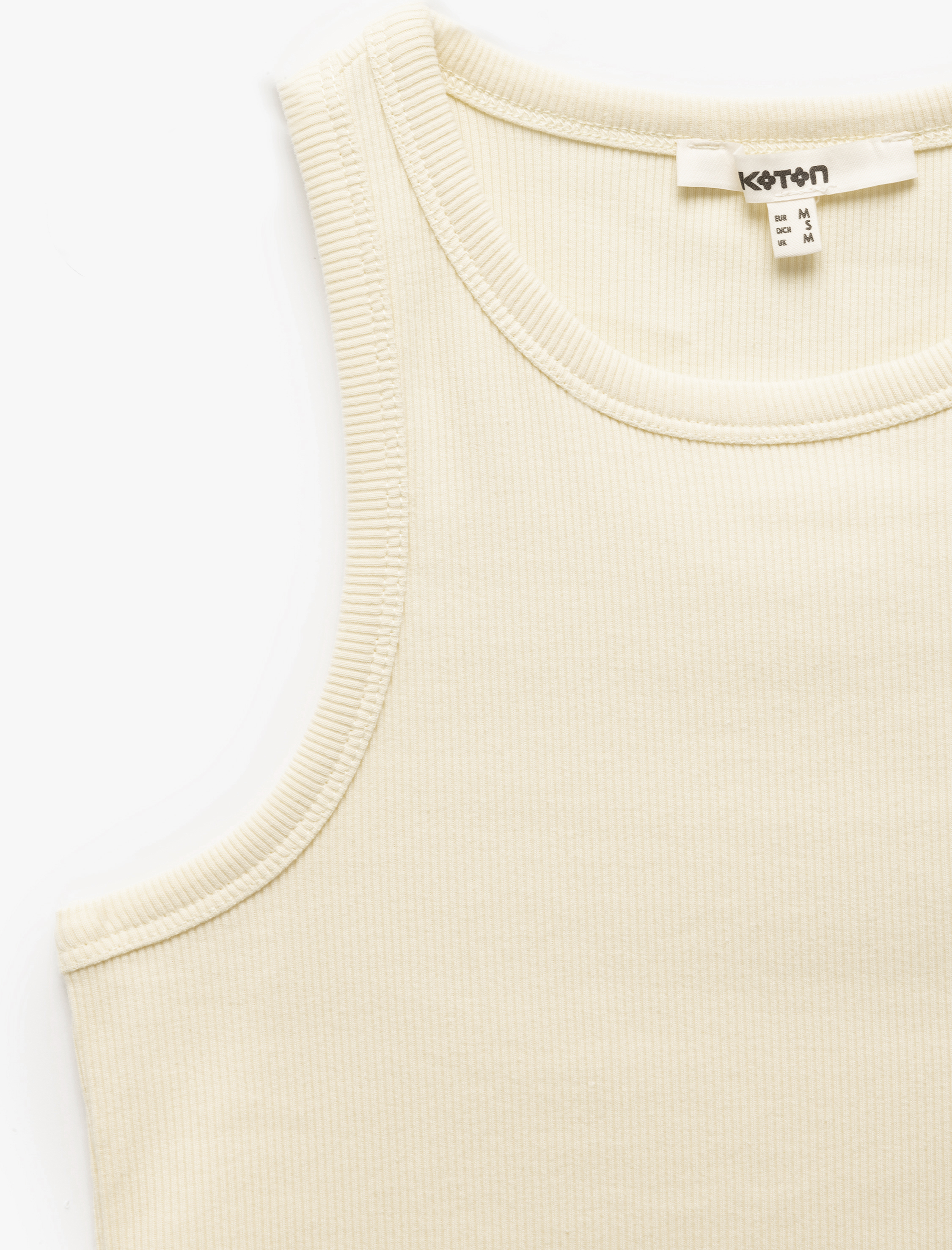 Pamuklu Kolsuz Halter Yaka Basic Fitilli Atlet