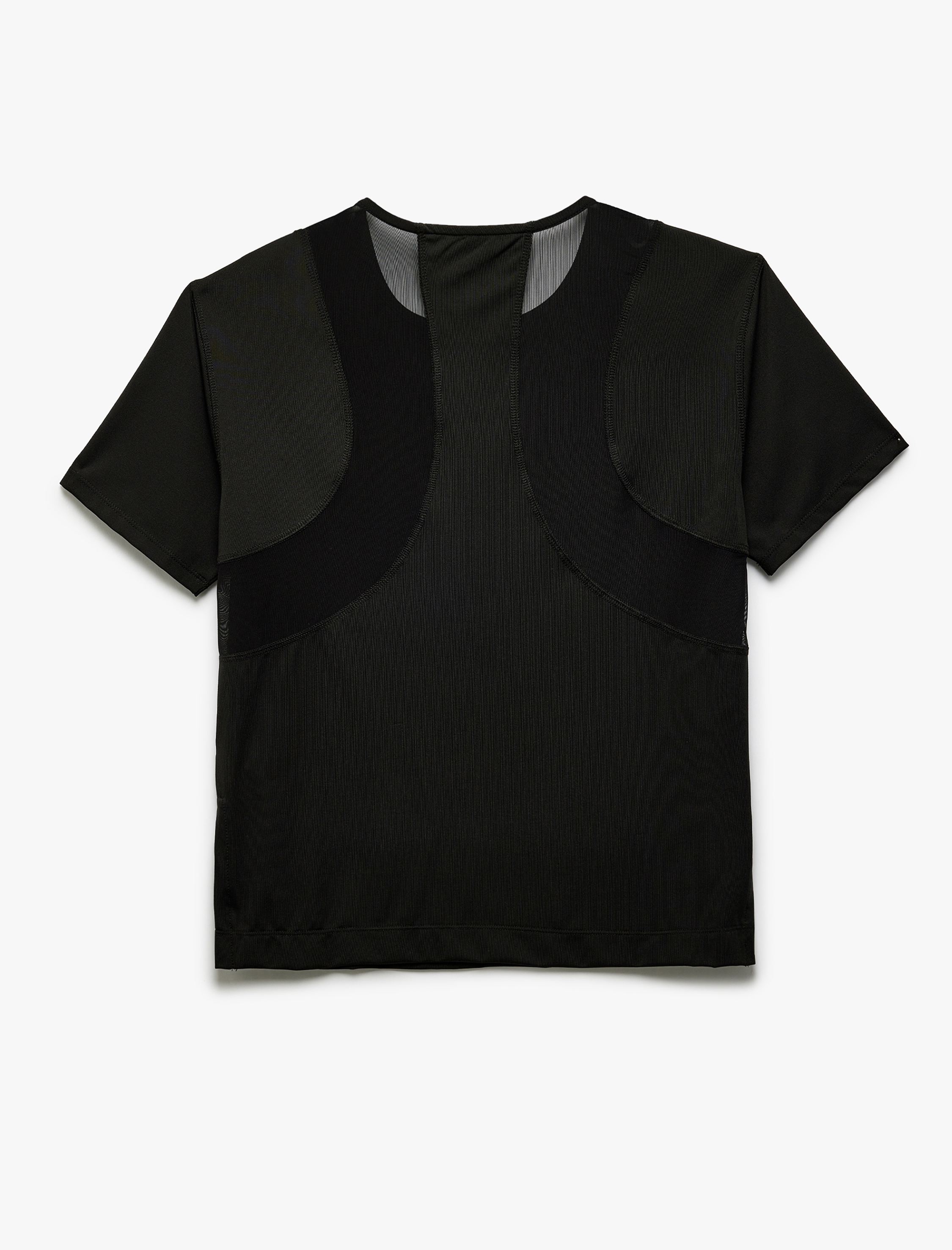   Sırt Detaylı Bisiklet Yaka Kısa Kollu Spor Tişört