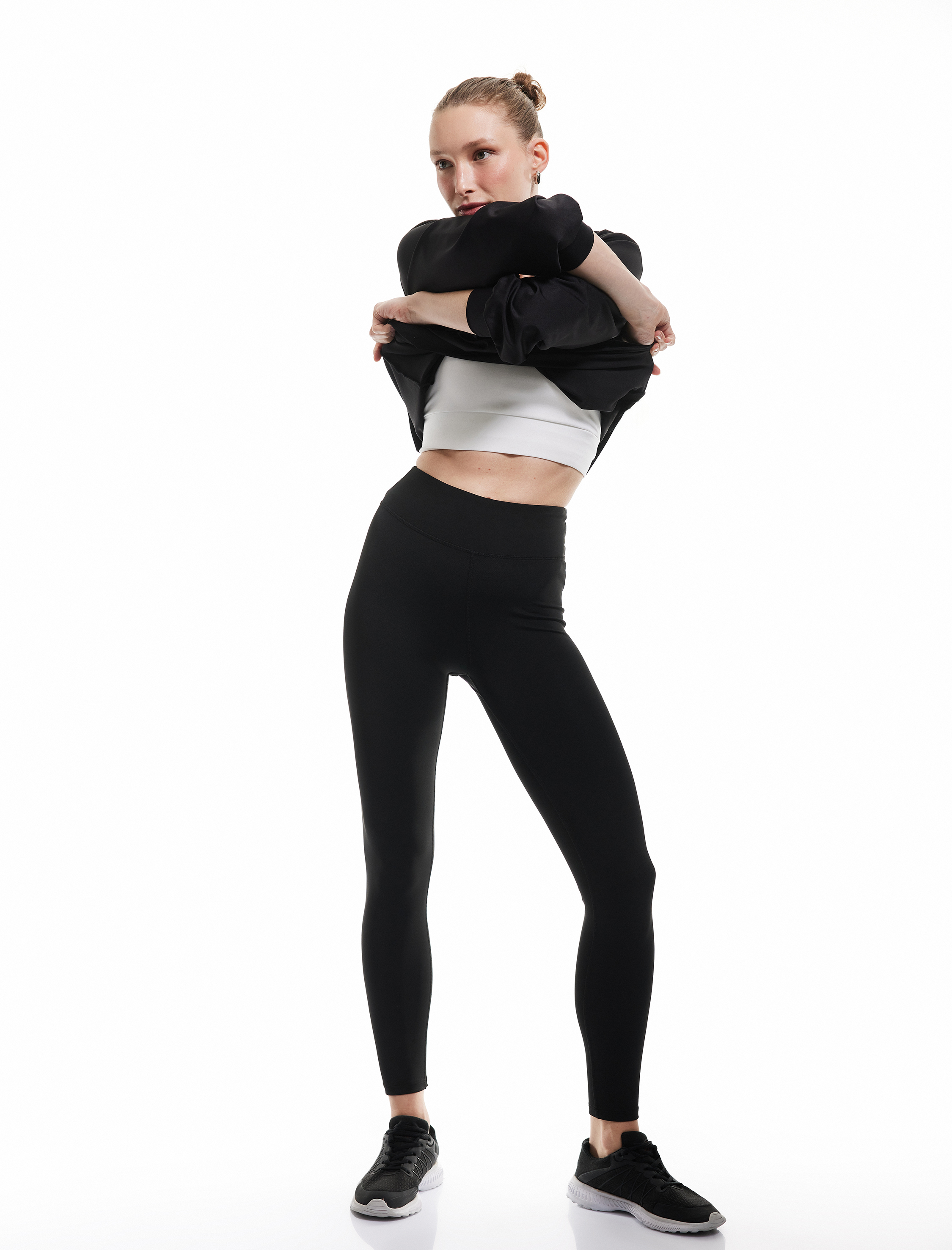 Koton Kadın Yüksek Bel Slim Fit Dikiş Detaylı Spor Tayt -1