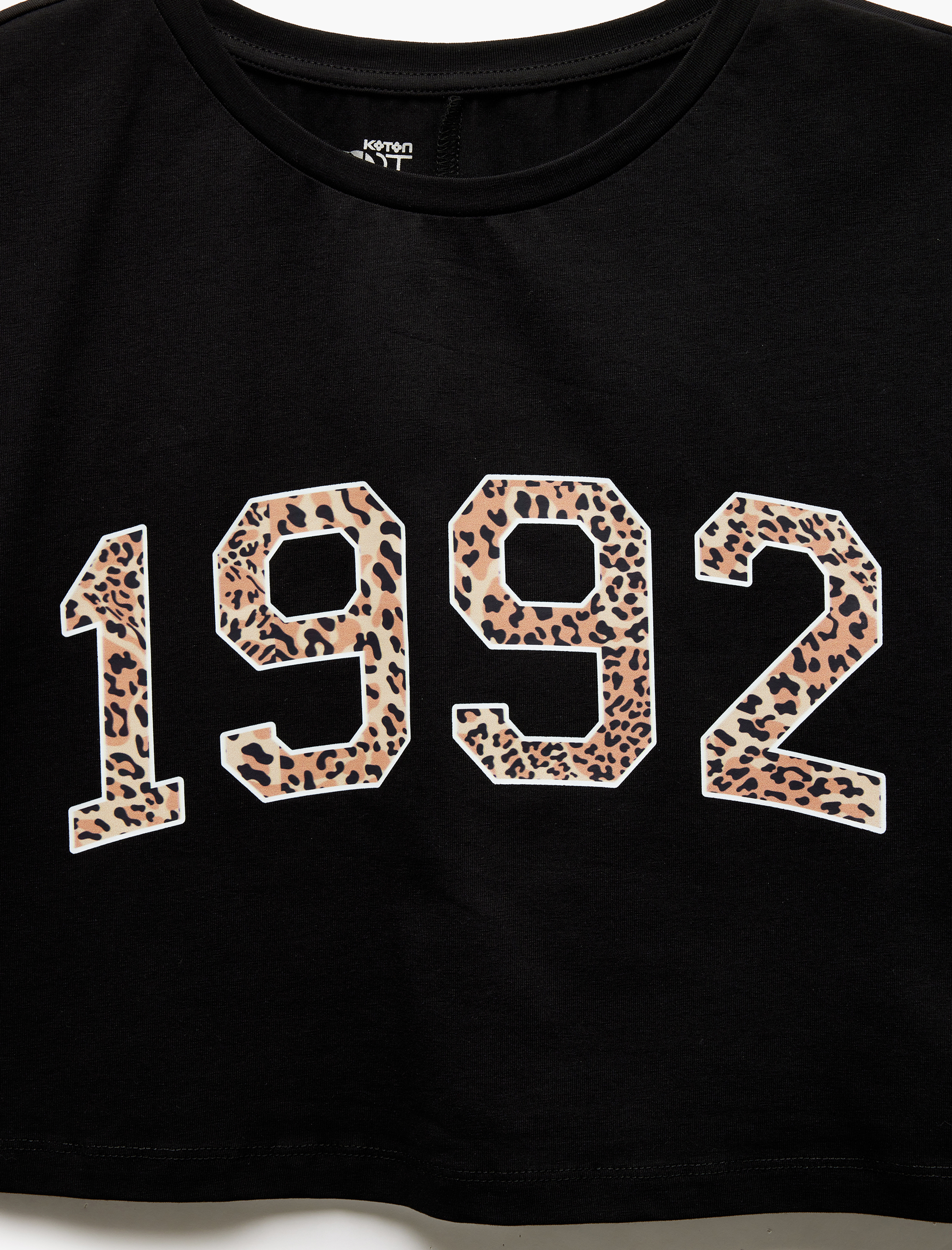   Baskılı Kolsuz Bisiklet Yaka Pamuklu Crop  Spor Tişört