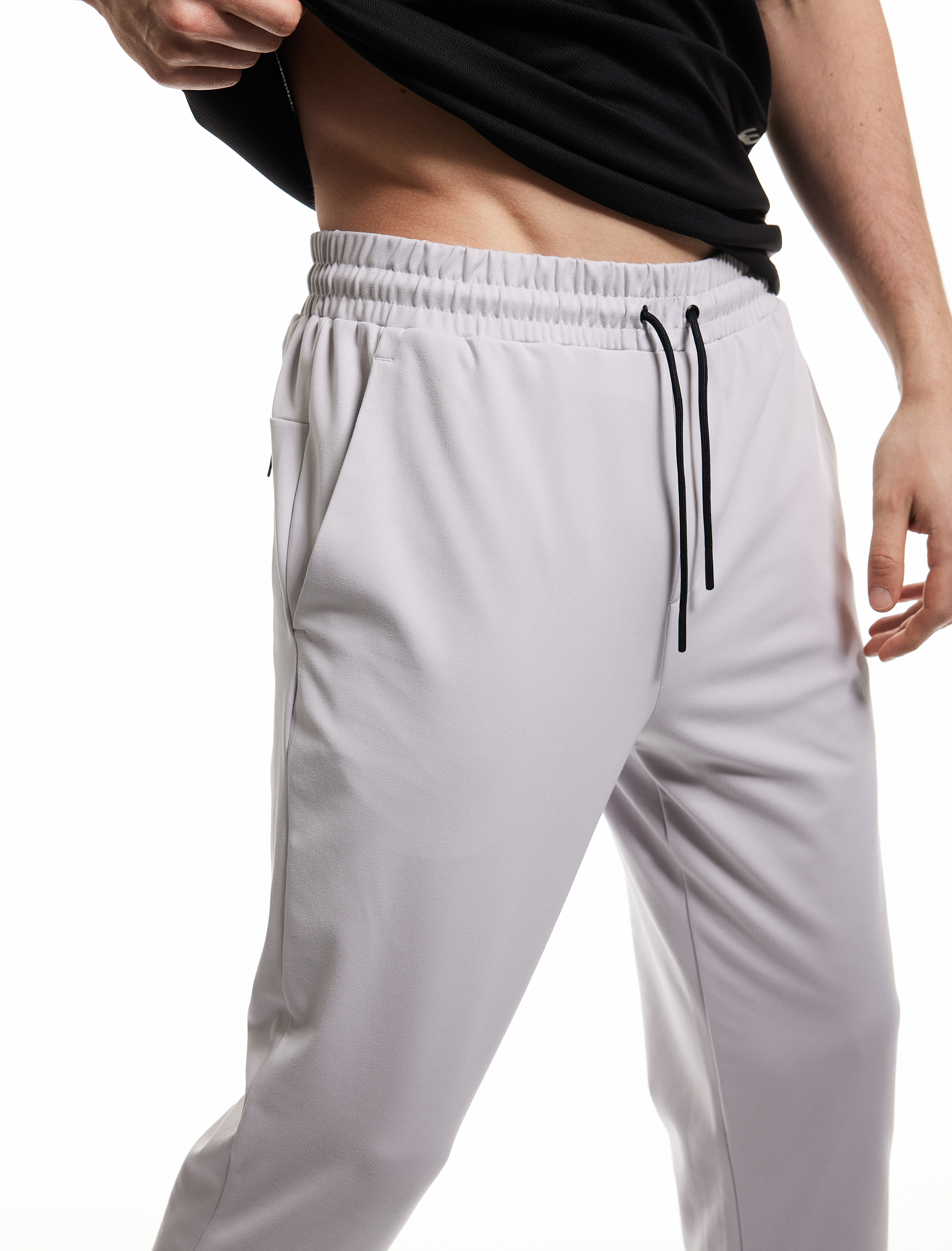   Fermuarlı Cepli İnterlok Kumaş Beli Bağcıklı Yüksek Bel Spor Eşofman Altı