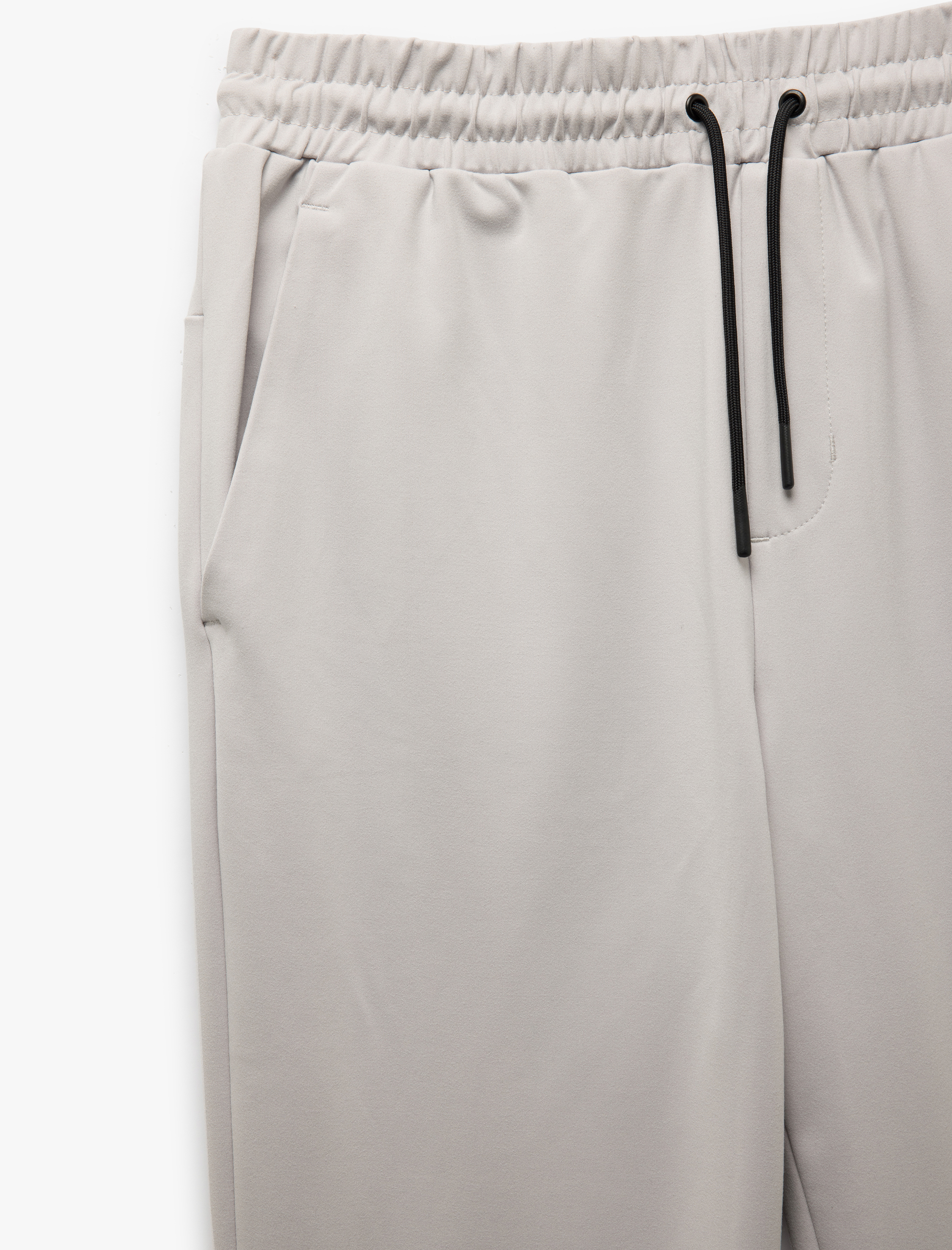   Fermuarlı Cepli İnterlok Kumaş Beli Bağcıklı Yüksek Bel Spor Eşofman Altı