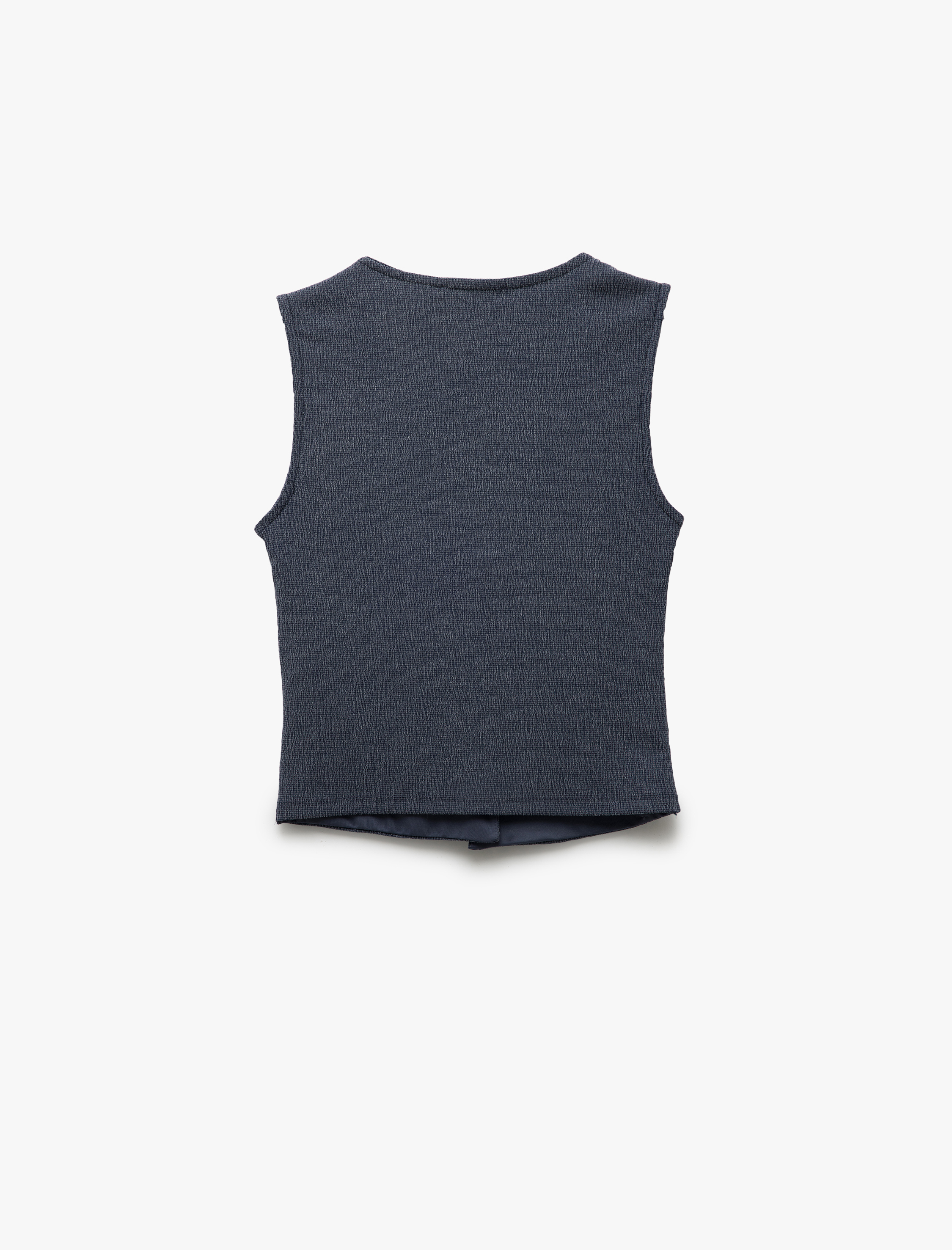   Slim Fit Kolsuz Düğmeli V Yaka Yelek