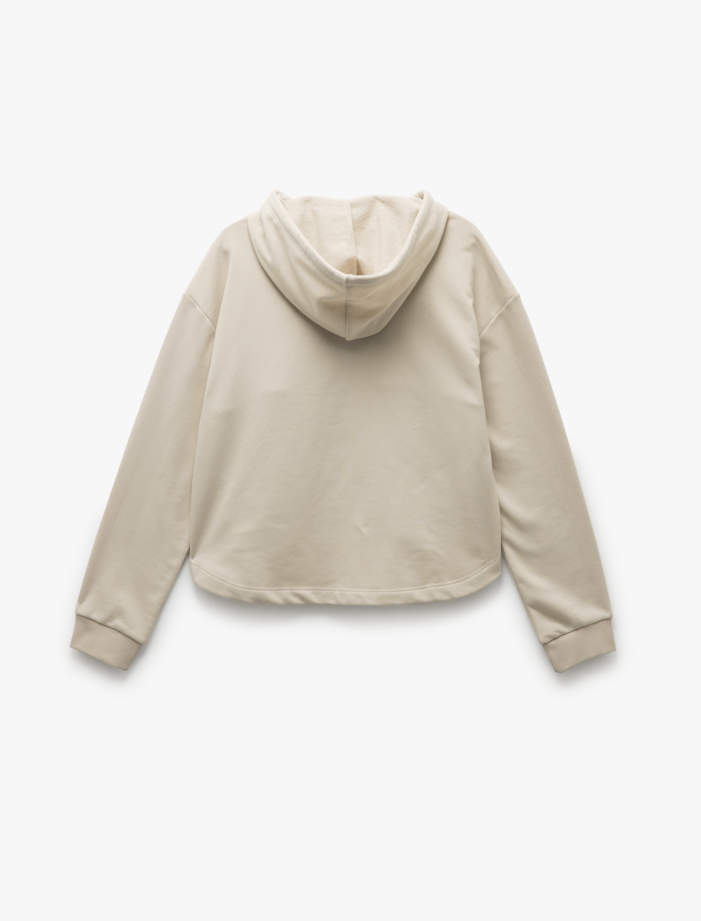 Üç İplik Cepli Uzun Kollu Kapüşonlu Sweatshirt