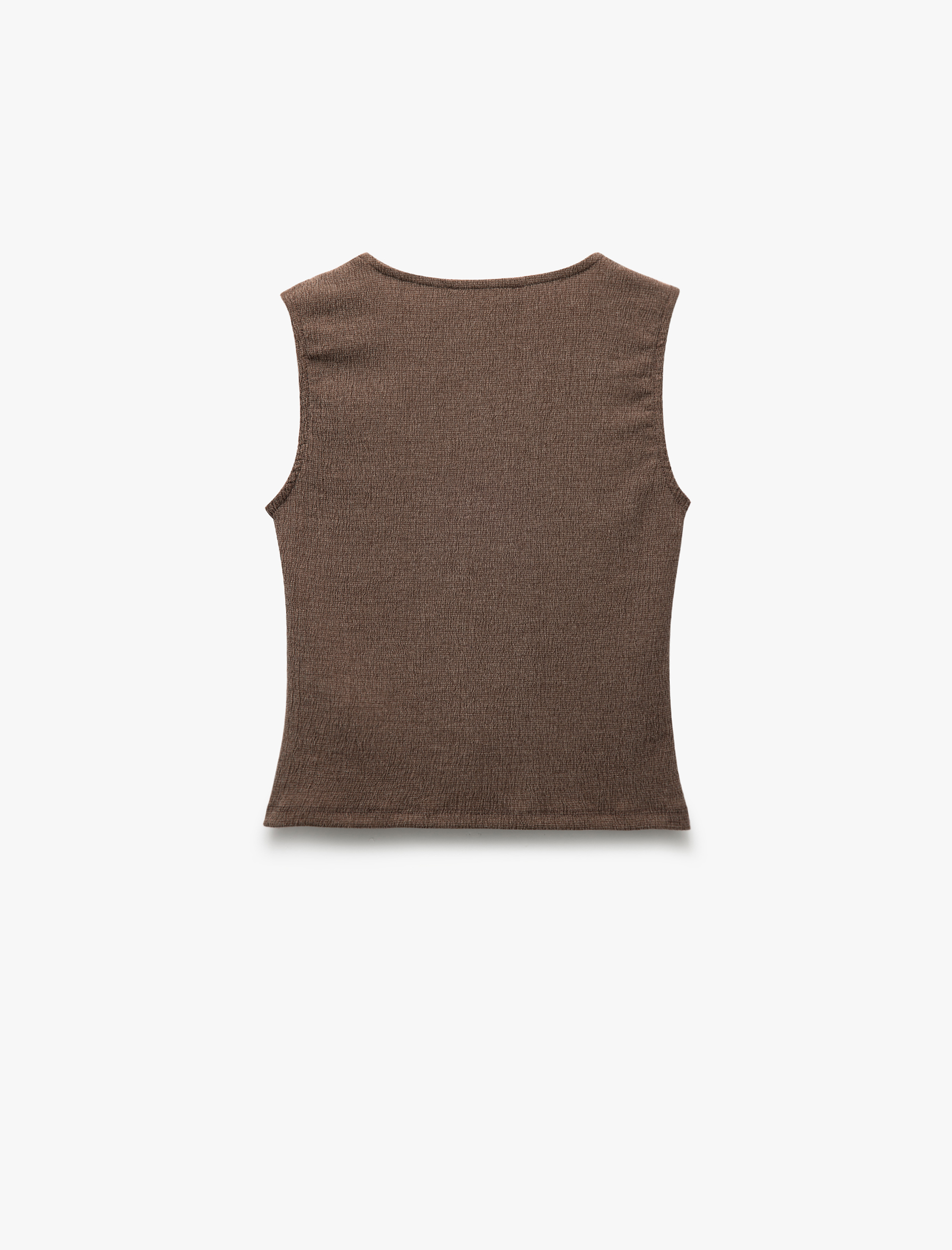 Slim Fit Kolsuz Düğmeli V Yaka Yelek