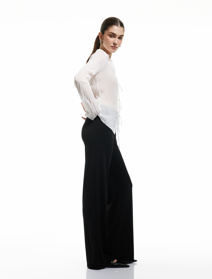  Yüksek Bel Geniş Paça Palazzo Pantolon