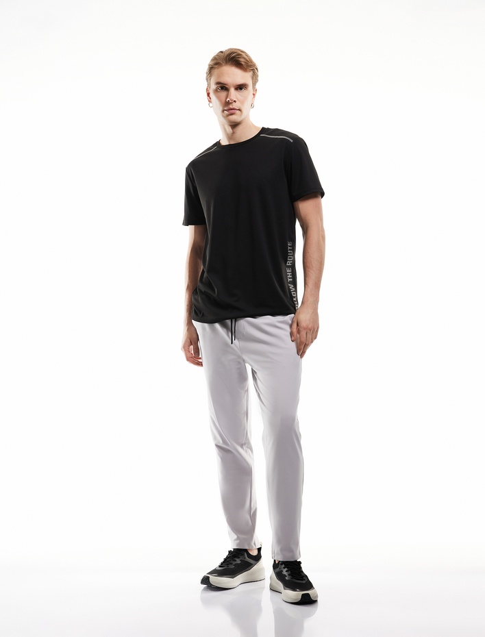  Fermuarlı Cepli İnterlok Kumaş Beli Bağcıklı Yüksek Bel Spor Eşofman Altı