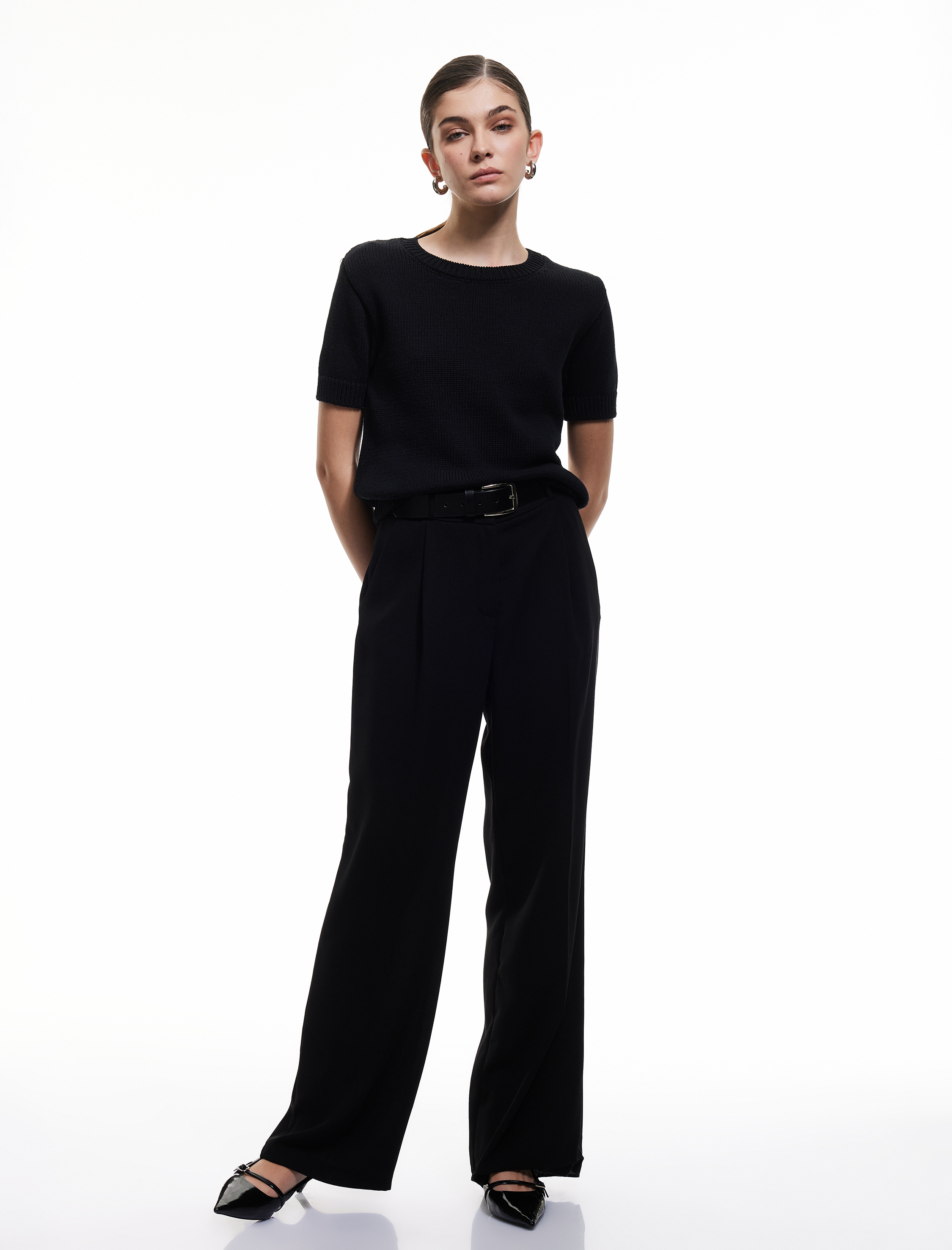   Bisiklet Yaka Kısa Kollu Triko Kazak