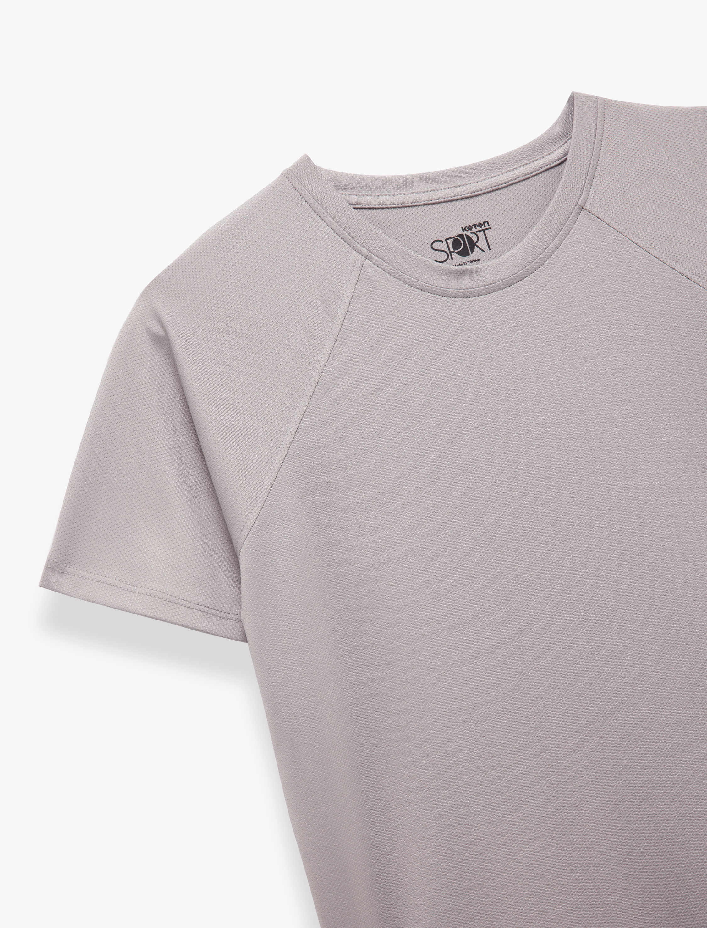   Dikiş Detaylı Kısa Kollu Bisiklet Yaka Spor Tişört