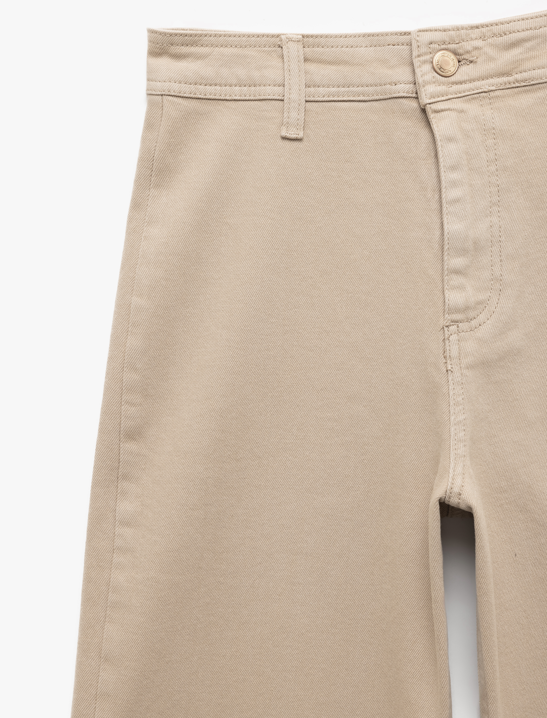   Pamuklu Geniş Kalıp Cepli Düğmeli Crop Geniş Paça Denim Pantolon - Culotte Jean