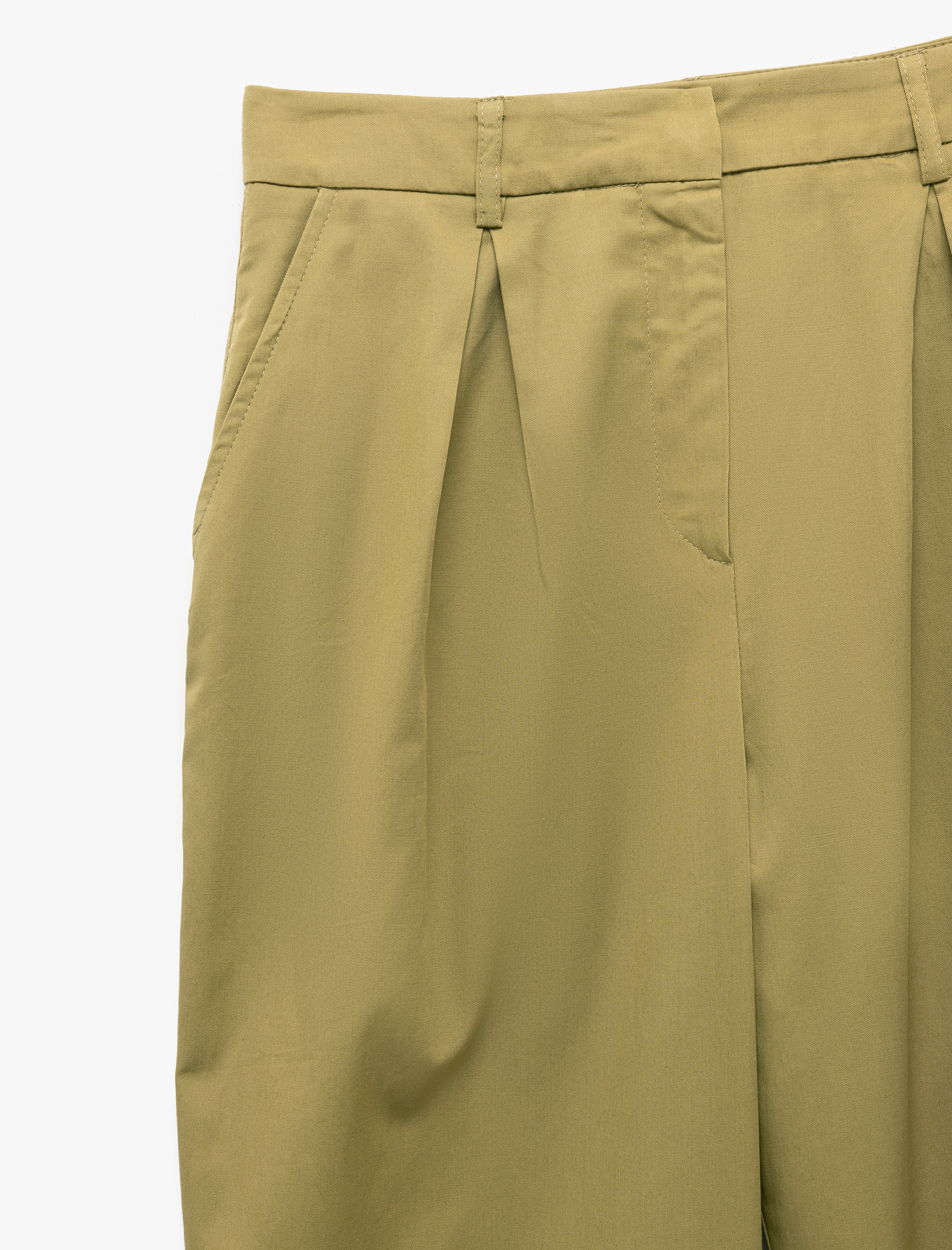 Cepli Pileli Pamuklu Havuç Kesim Poplin Kumaş Pantolon