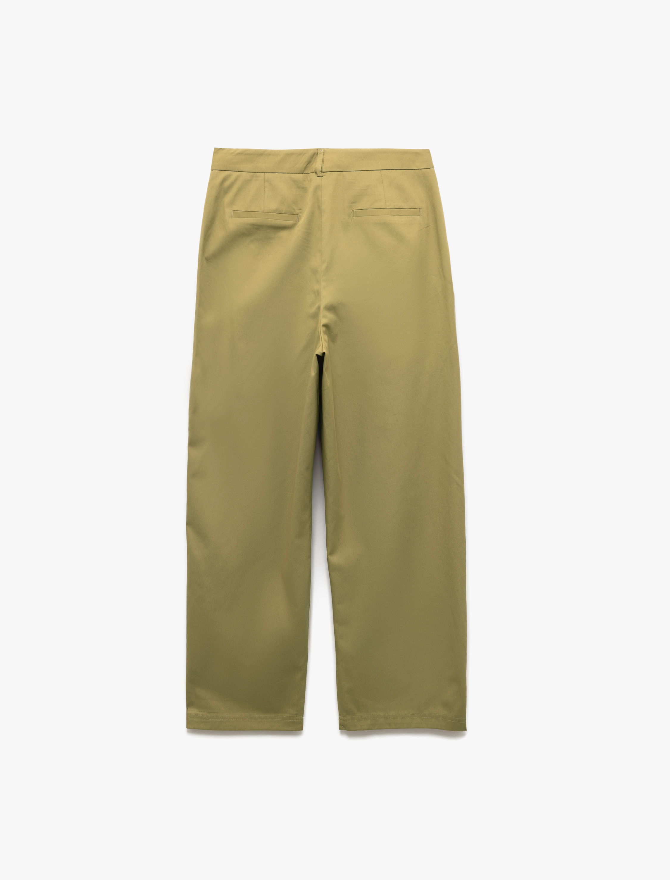 Cepli Pileli Pamuklu Havuç Kesim Poplin Kumaş Pantolon