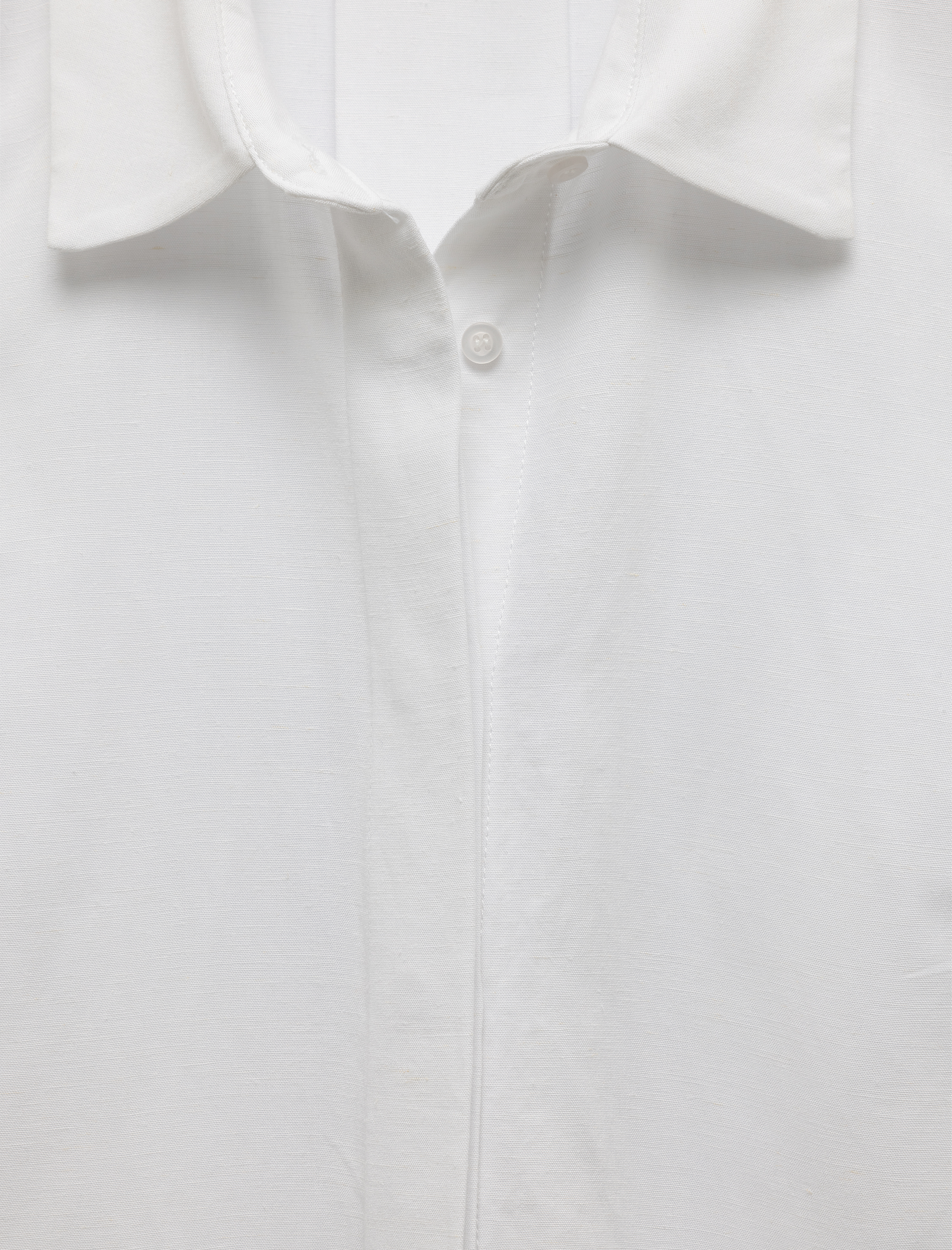   Klasik Yaka Viskon Keten Karışımlı Kolsuz Gömlek