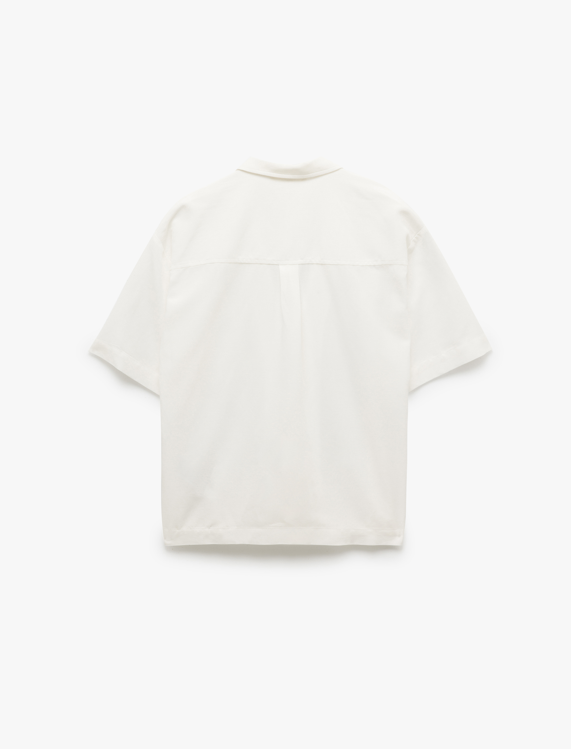 Viskon- Keten Karışımlı Cepli Kısa Kollu Oversize Gömlek