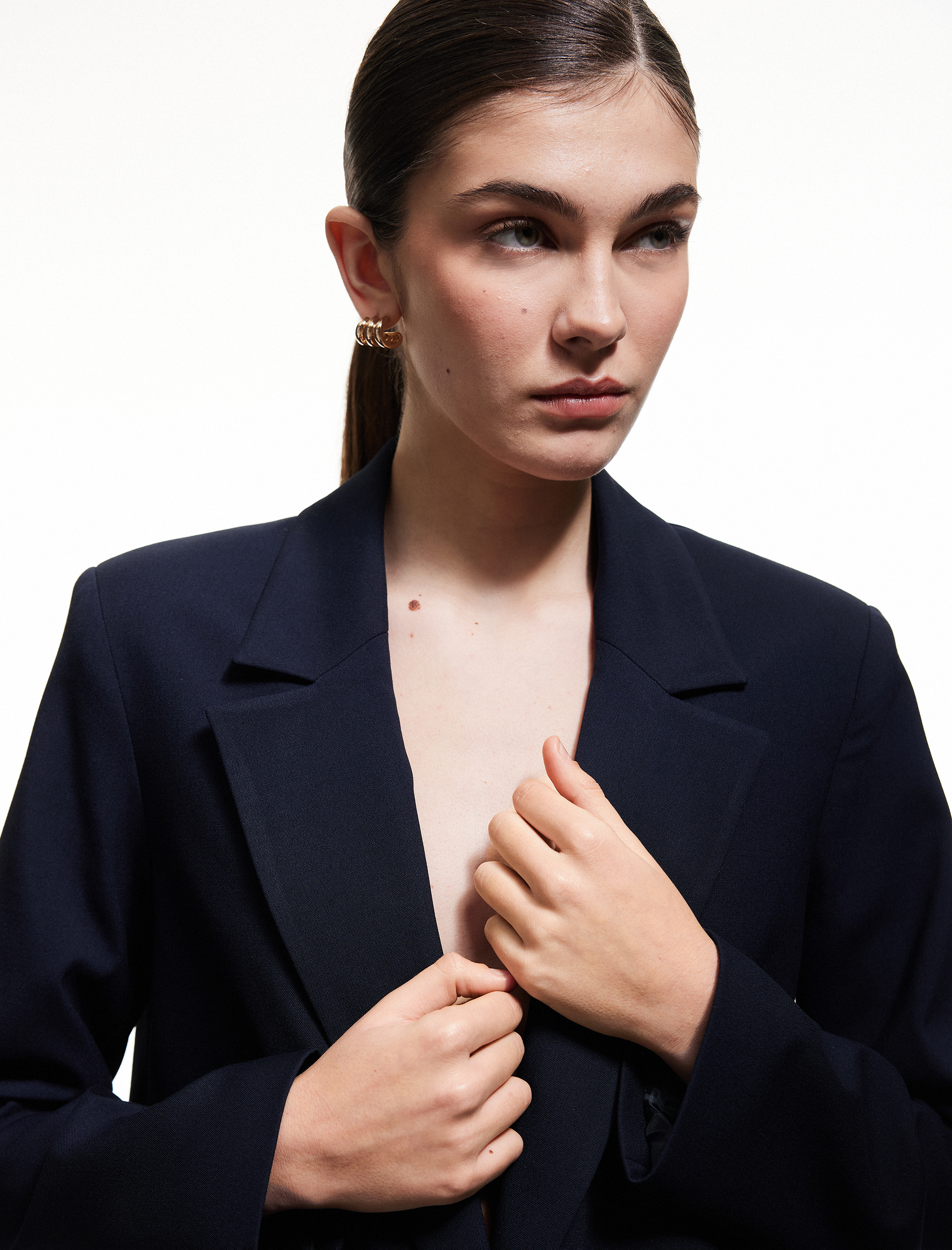   Düğmeli Cep Detaylı Viskon Karışımlı Blazer Ceket