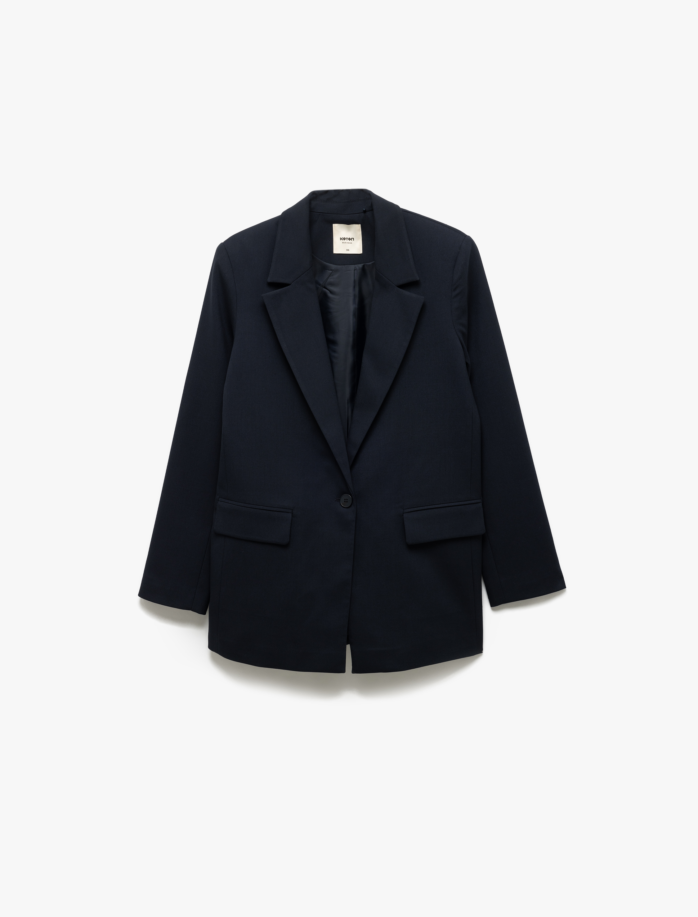   Düğmeli Cep Detaylı Viskon Karışımlı Blazer Ceket