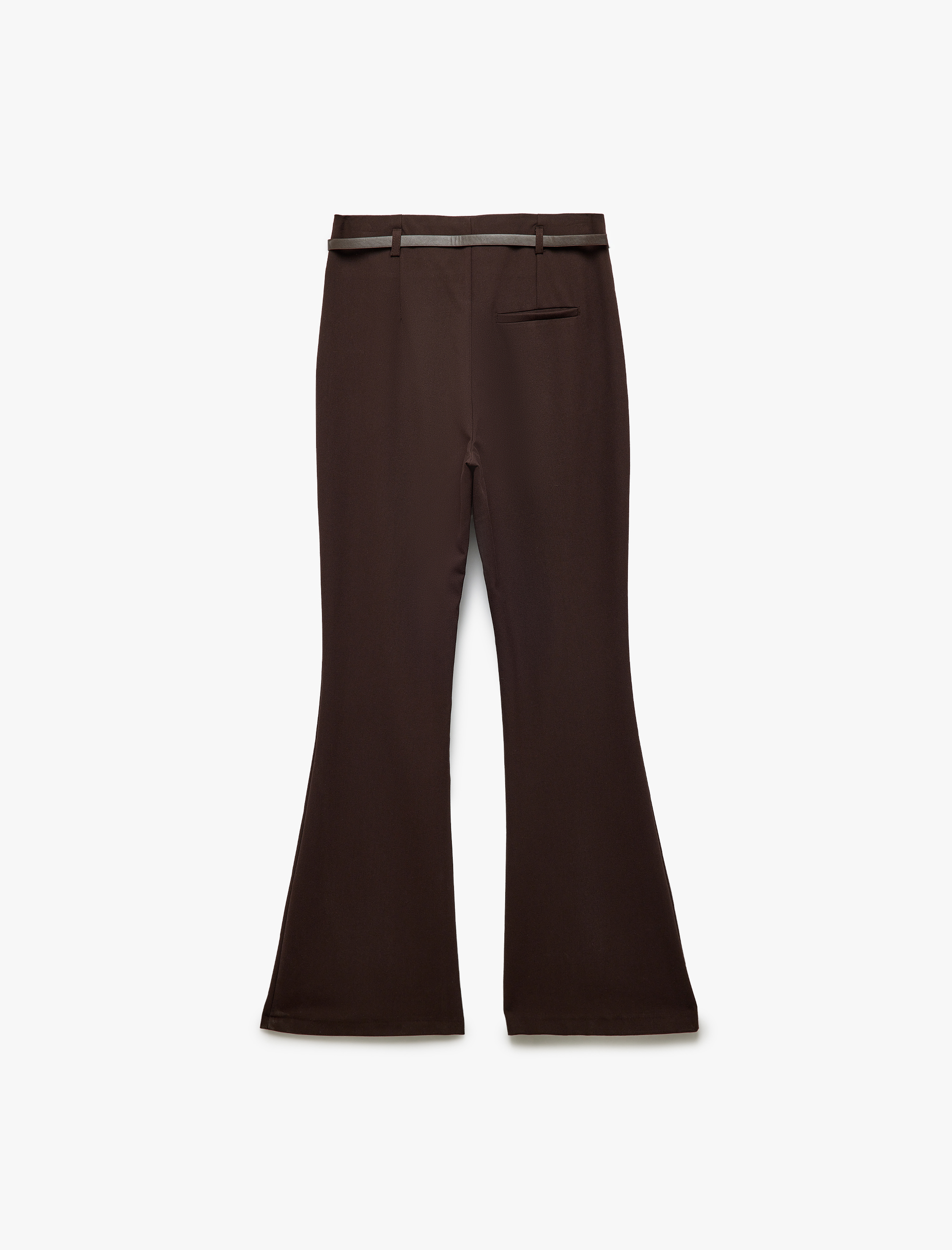   Kemerli Slim Fit İspanyol Paça Kumaş Pantolon