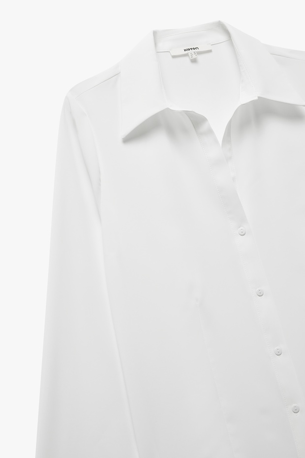  Uzun Kollu Klasik Yaka Saten Gömlek